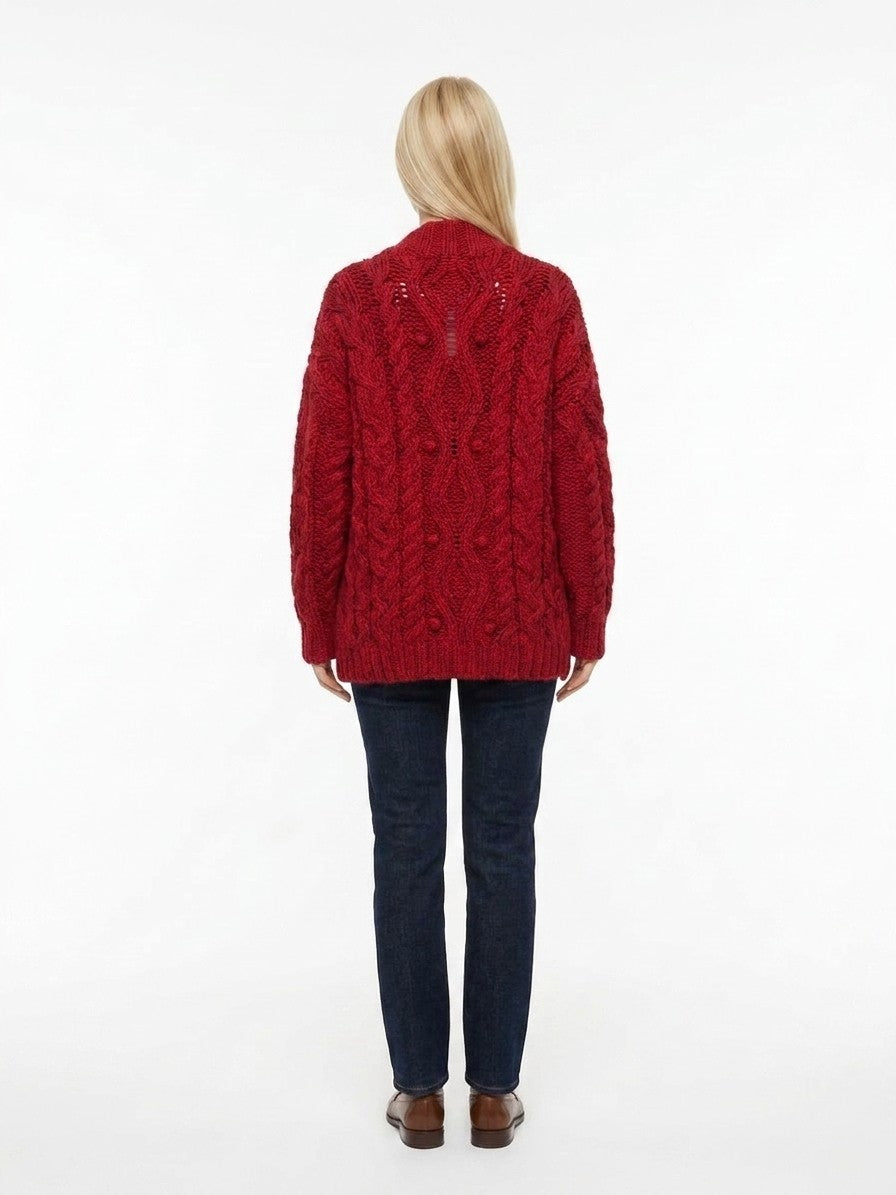Dolce & Gabbana Cardigan aus bordeauxroter Schurwolle