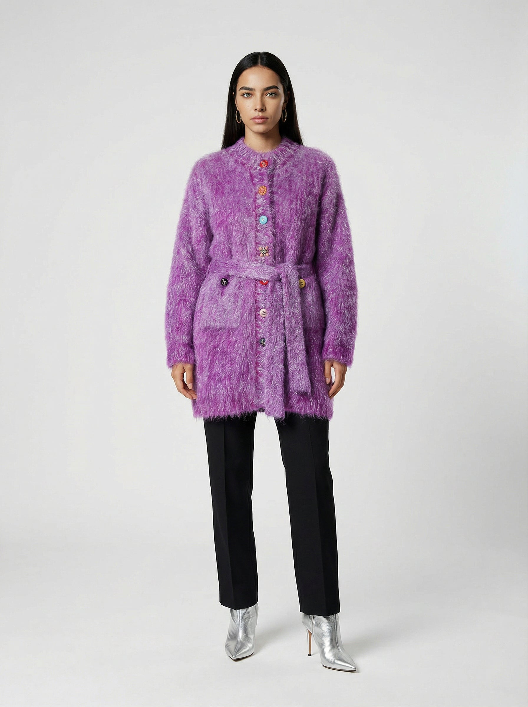 Dolce & Gabbana Mehrfarbige Strickjacke aus Polyamid