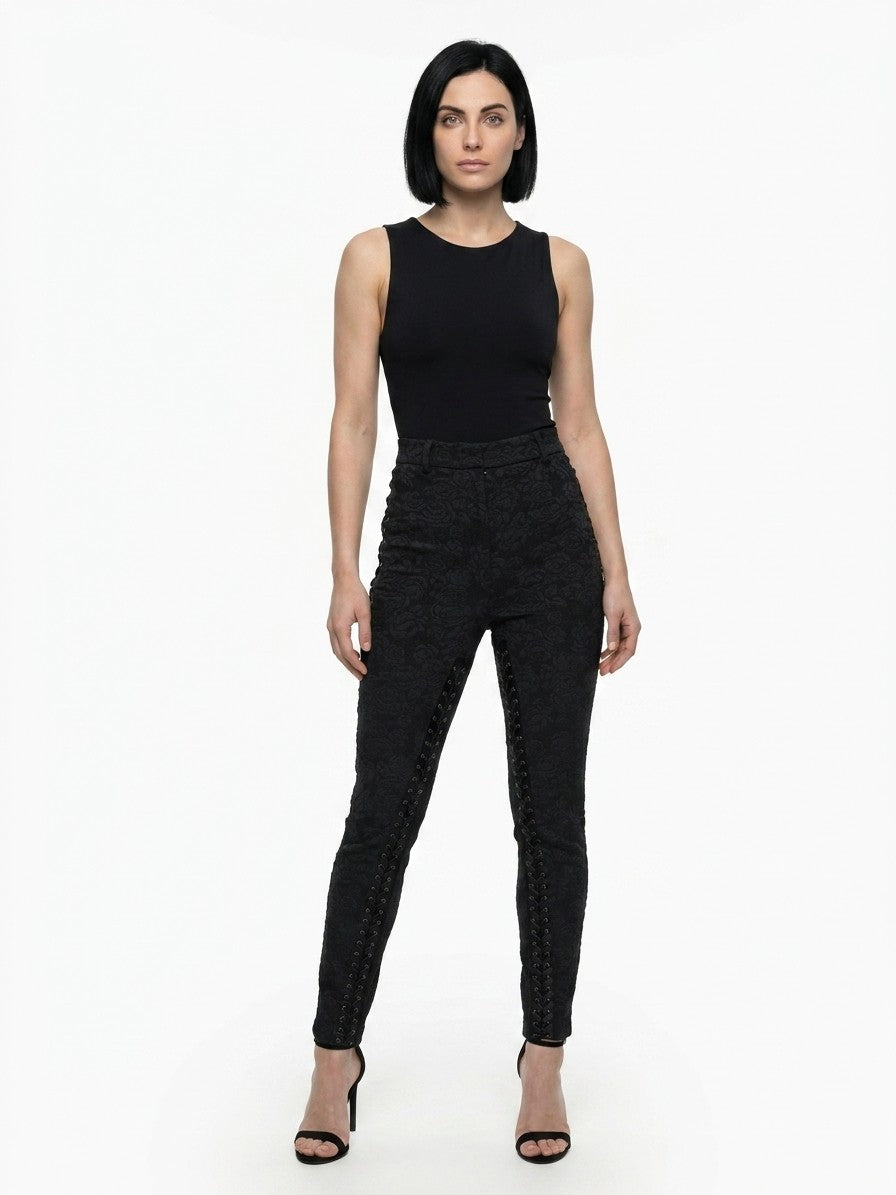 Dolce & Gabbana Schwarze Baumwoll-Skinny-Hose