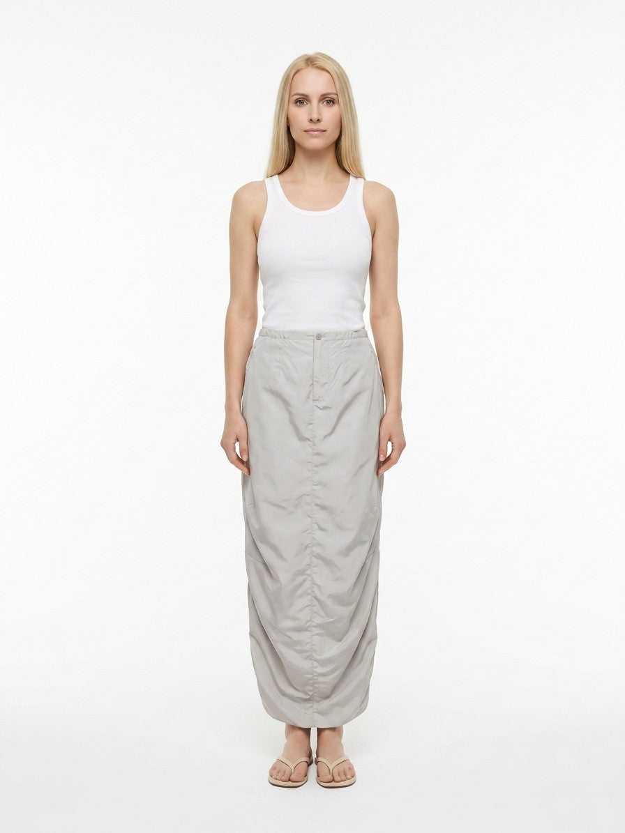 Dolce & Gabbana Grauer langer Rock aus Polyamid