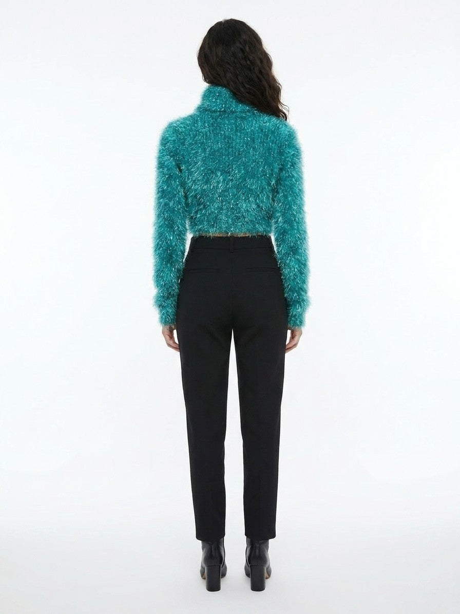 Dolce & Gabbana Blauer Rollkragenpullover aus Polyamid