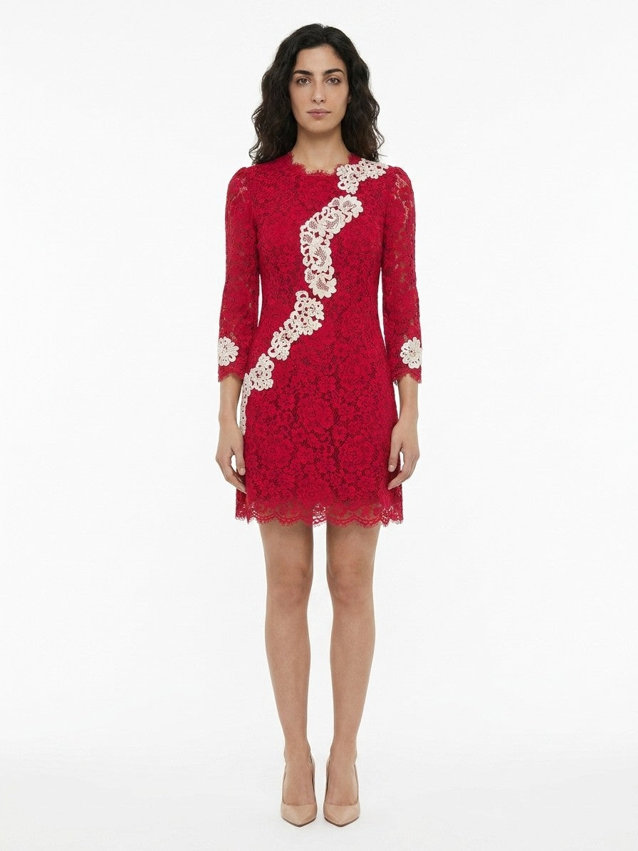 Dolce & Gabbana Zweifarbige Baumwoll-Cocktailkleid