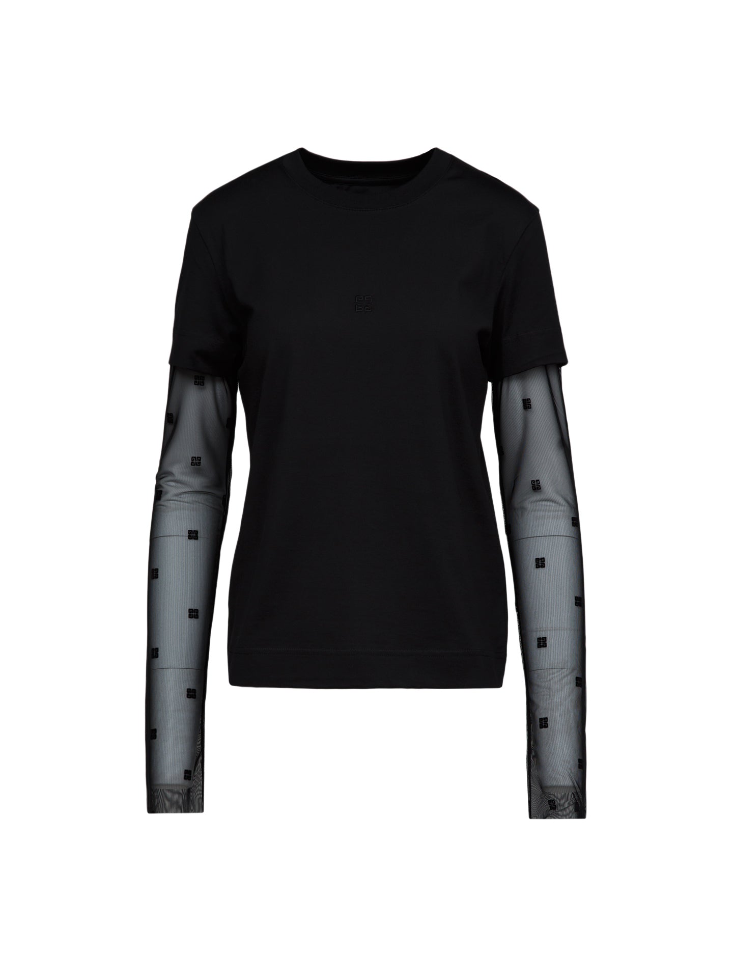 Givenchy Schwarzes Langarm-T-Shirt aus Baumwolle