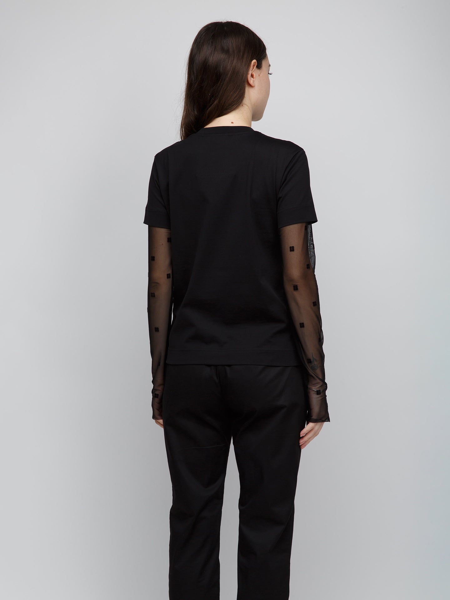 Givenchy Schwarzes Langarm-T-Shirt aus Baumwolle