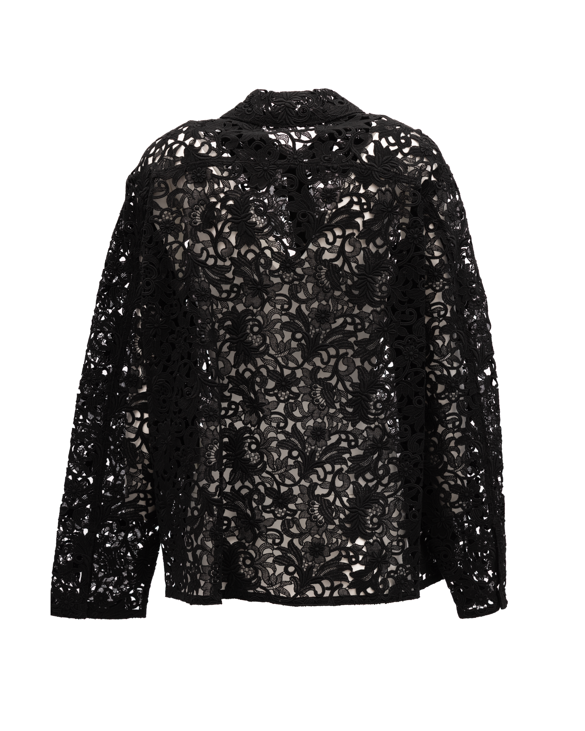 Valentino Garavani Schwarze Blumen-Spitzenbluse