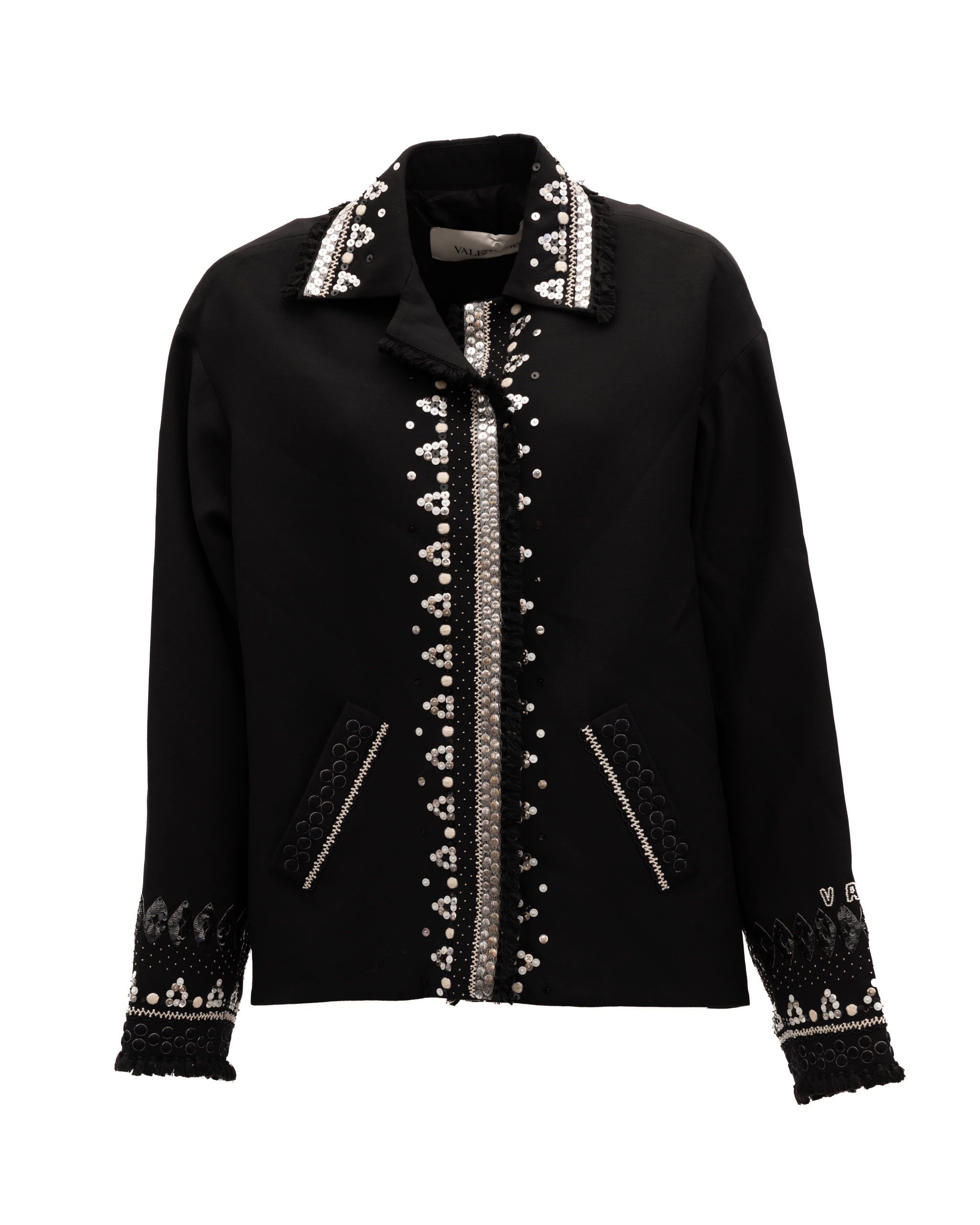 Valentino Garavani Schwarze Jacke mit Verzierungen