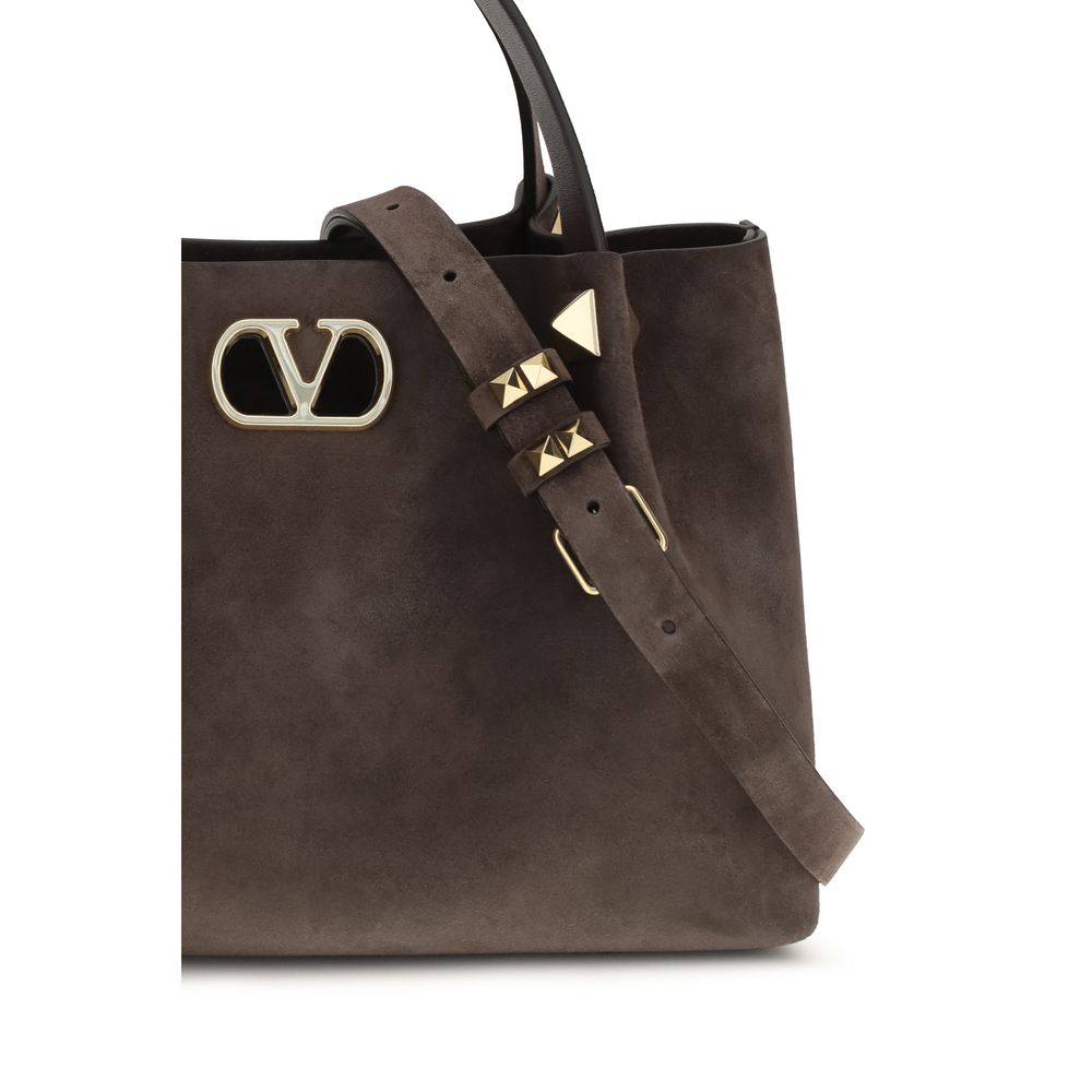 Valentino Garavani Braune Kalbsleder Bos Taurus Schultertasche