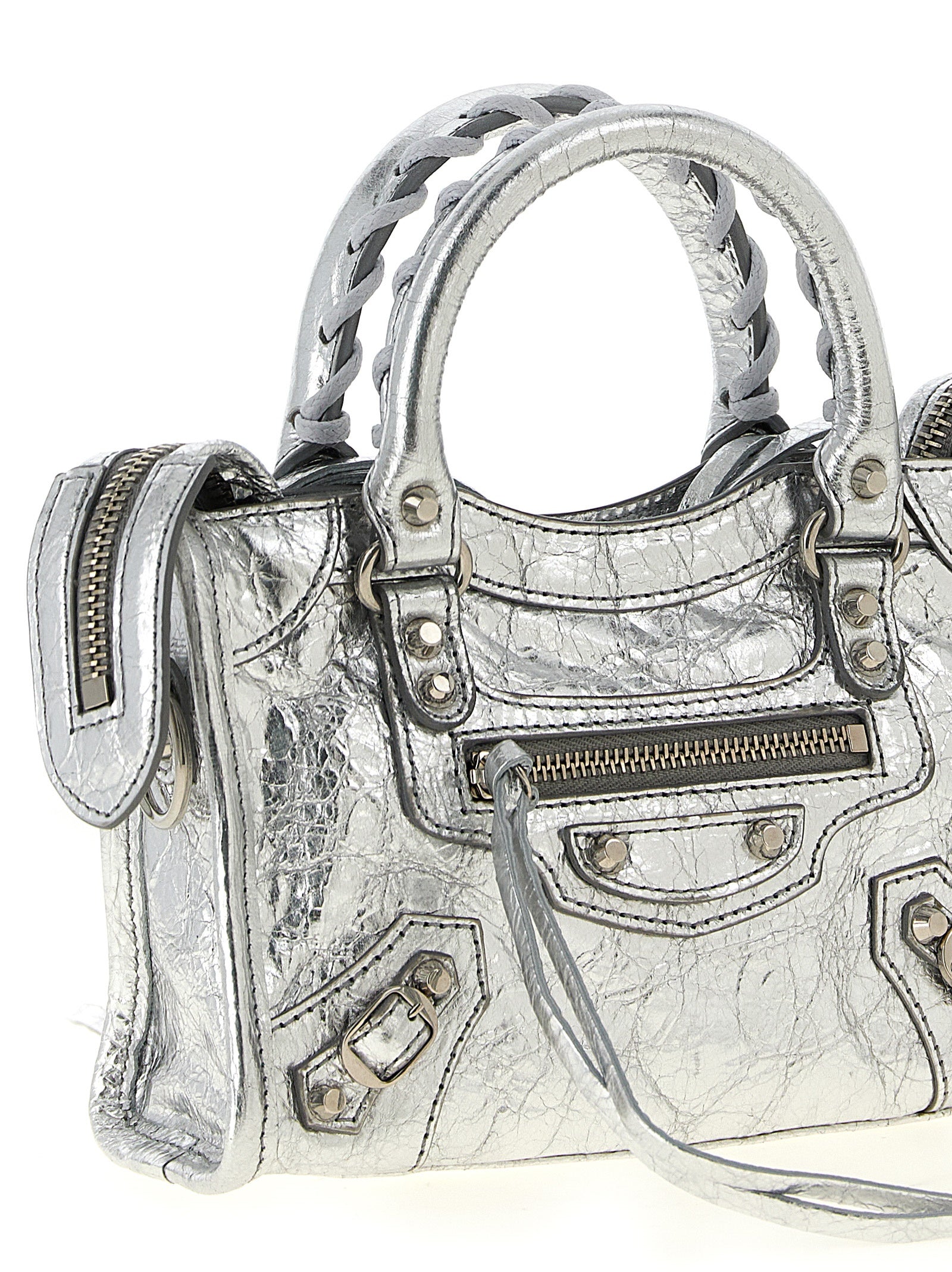Balenciaga Umhängetasche aus silbernem Lammleder