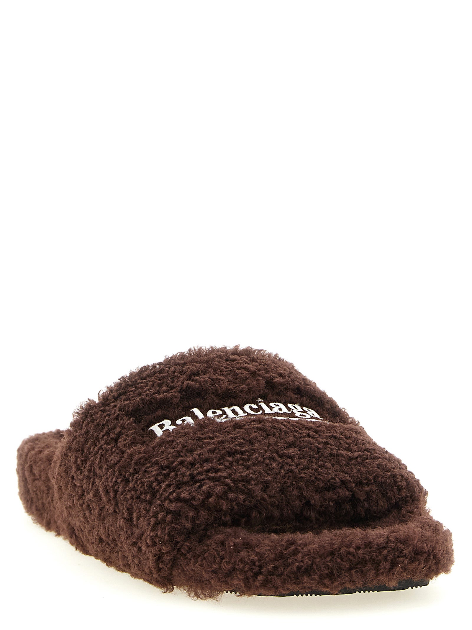 Balenciaga Braune Polyester-Slipper