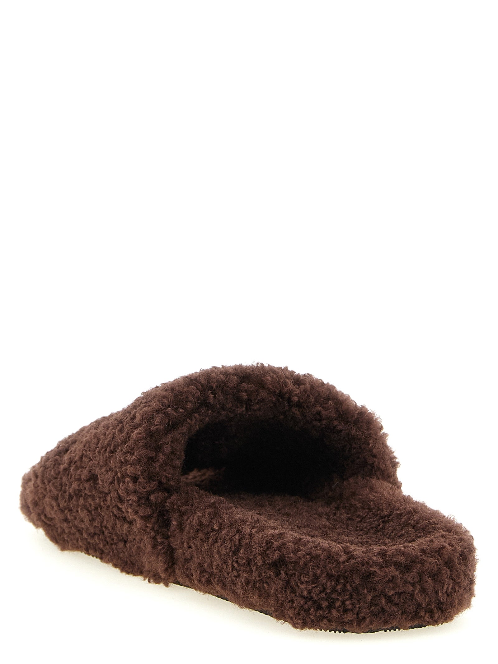 Balenciaga Braune Polyester-Slipper