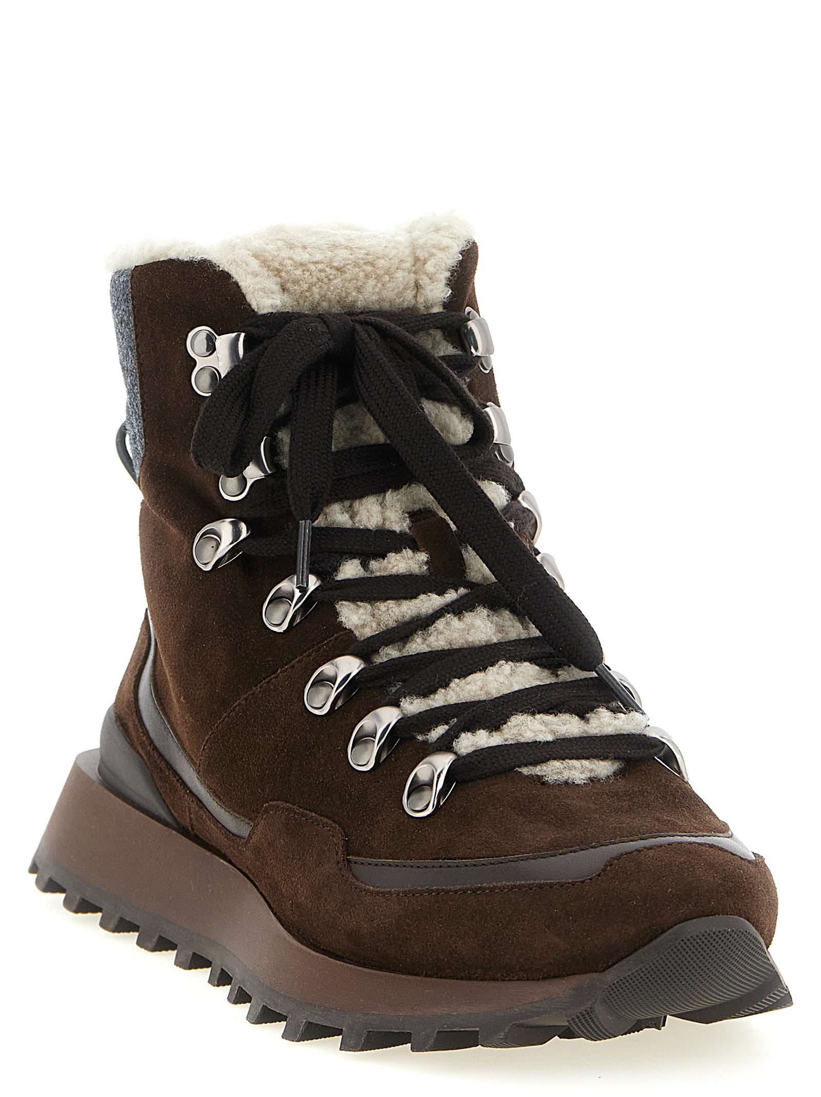 Brunello Cucinelli Ankle Boots aus braunem Kalbsleder