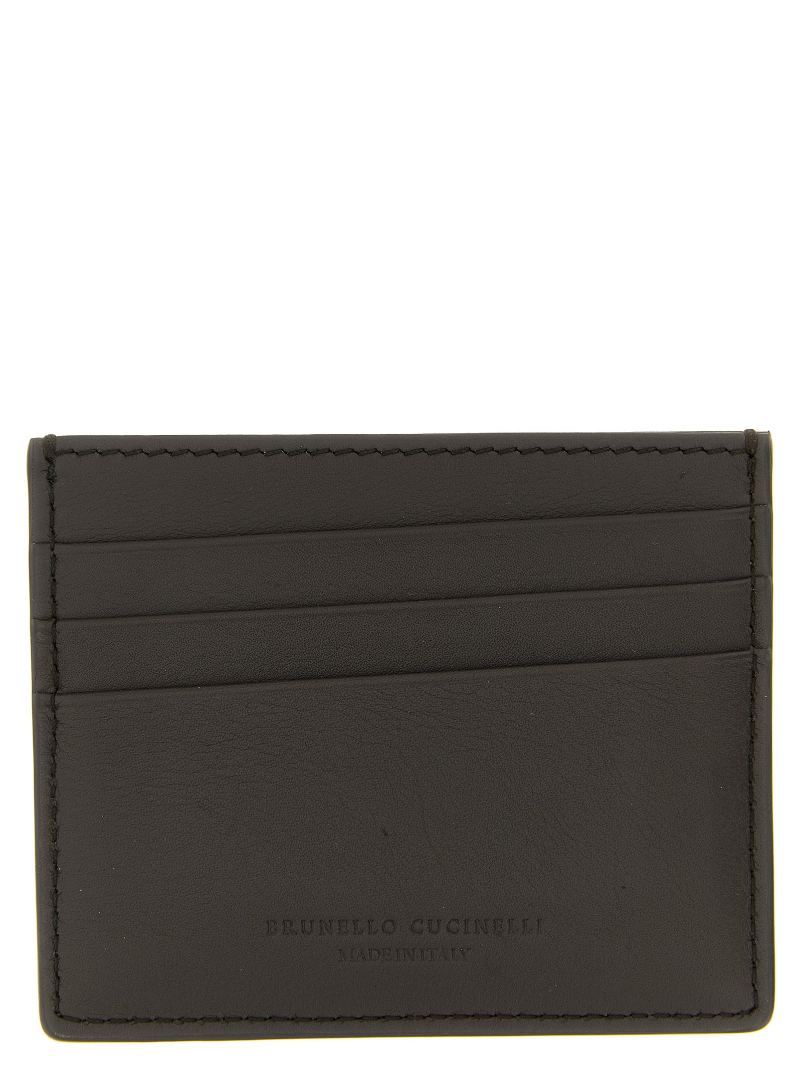 Brunello Cucinelli Schwarzer Kalbsleder-Kartenetui