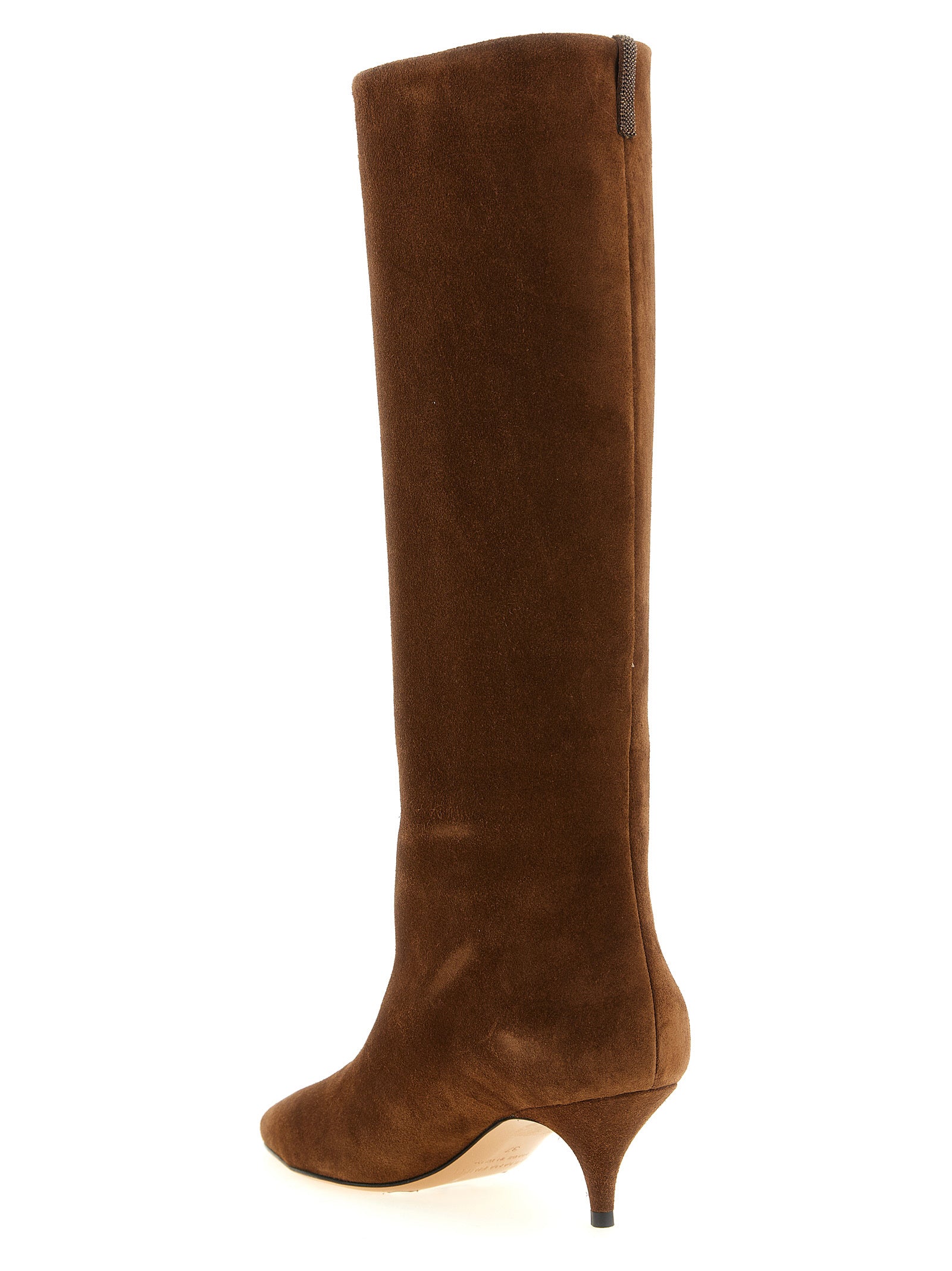 Fabiana Filippi Braune Wildleder-Overknees