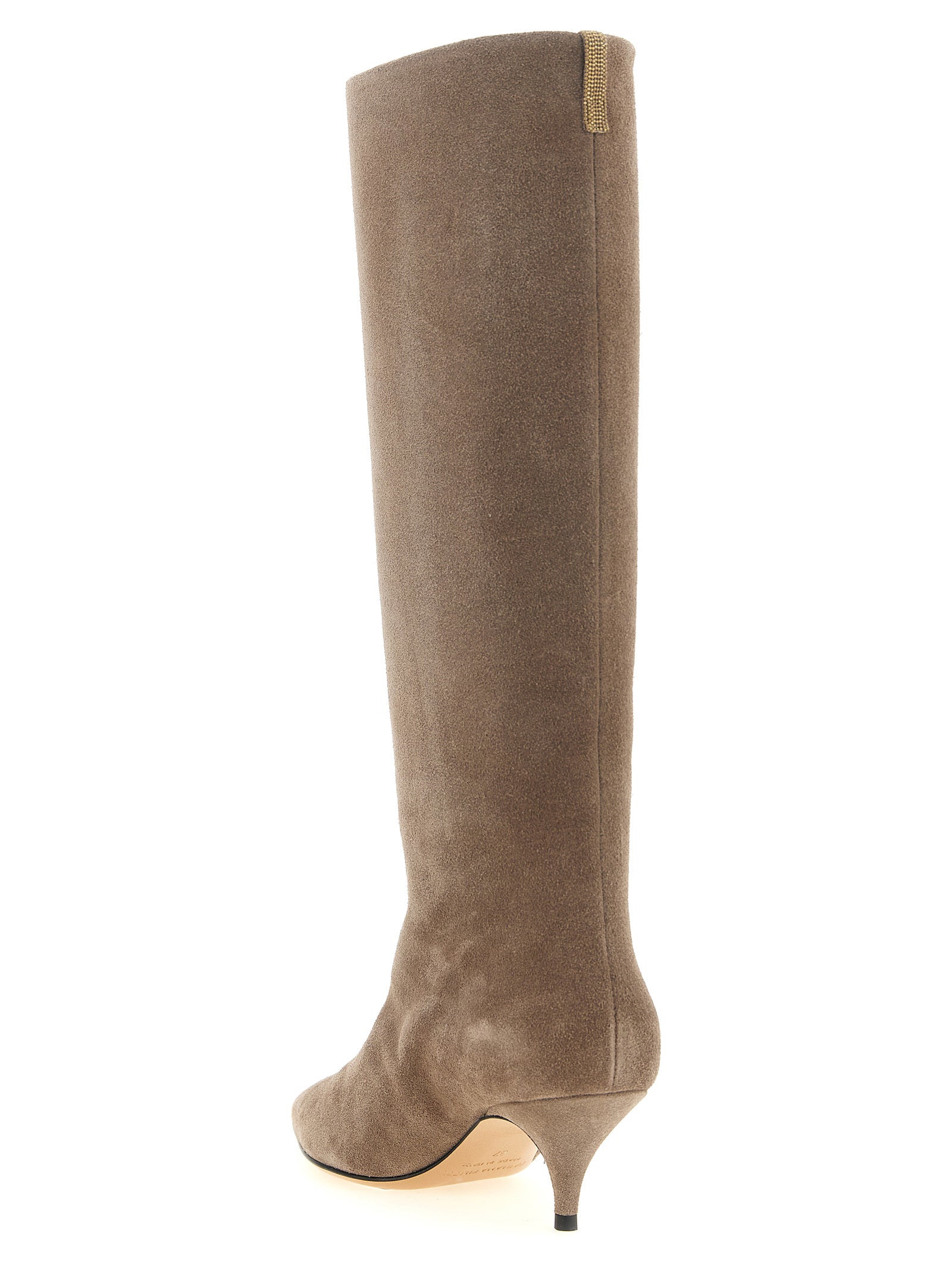 Fabiana Filippi Beige Wildleder-Overknee-Stiefel