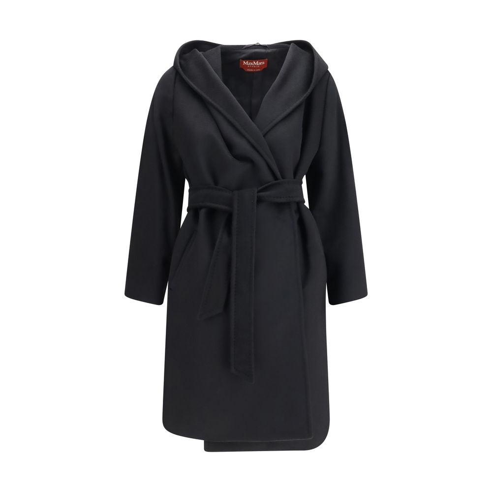 Max Mara Schwarzer Wollmantel Oves Aries