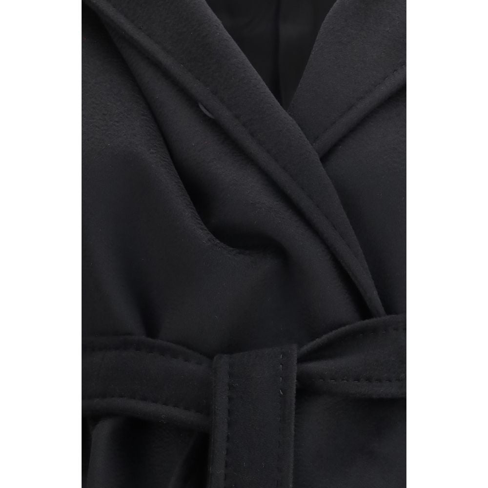 Max Mara Schwarzer Wollmantel Oves Aries