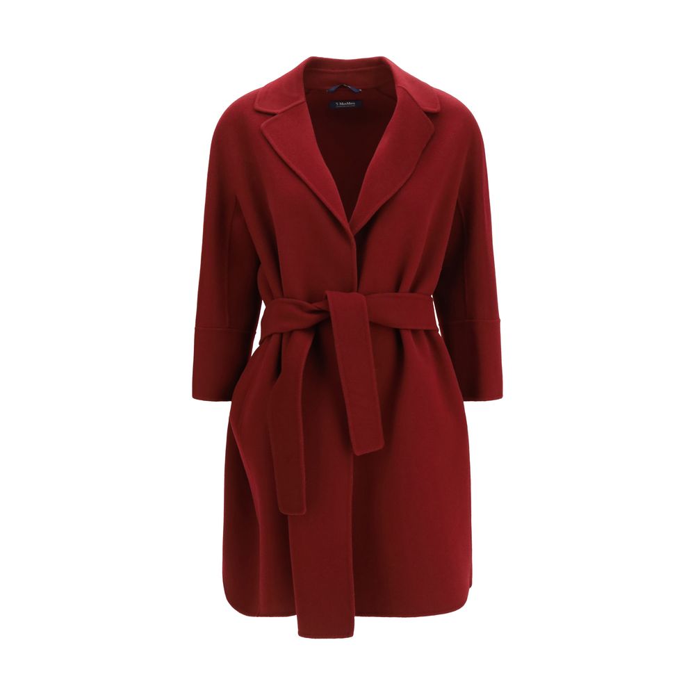 'S Max Mara Bordeaux Wollmantel Oves Aries