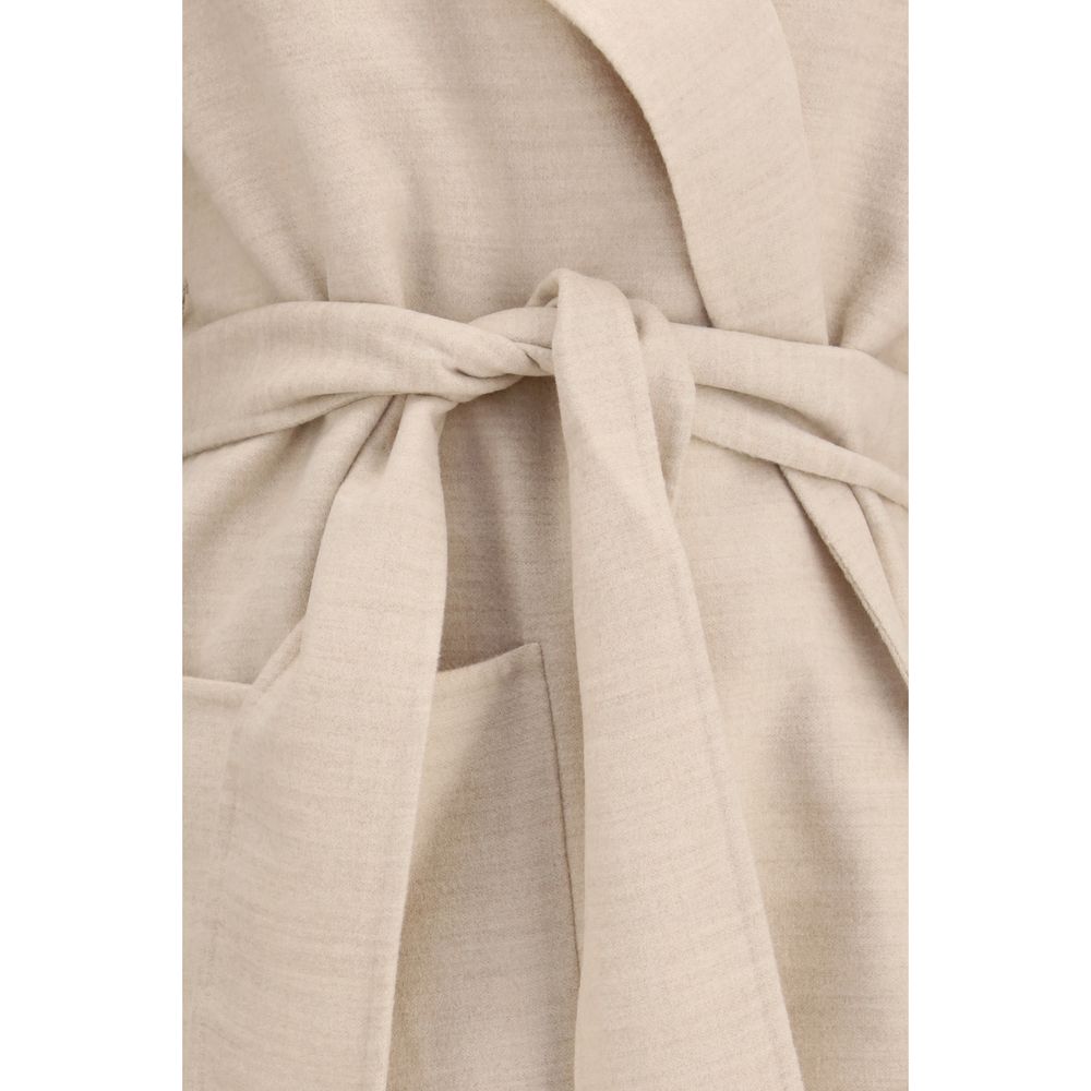 Fabiana Filippi Beige Wollmantel Oves Aries
