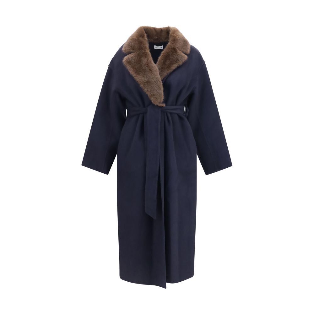 P.A.R.O.S.H. Blauer Wollmantel Oves Aries