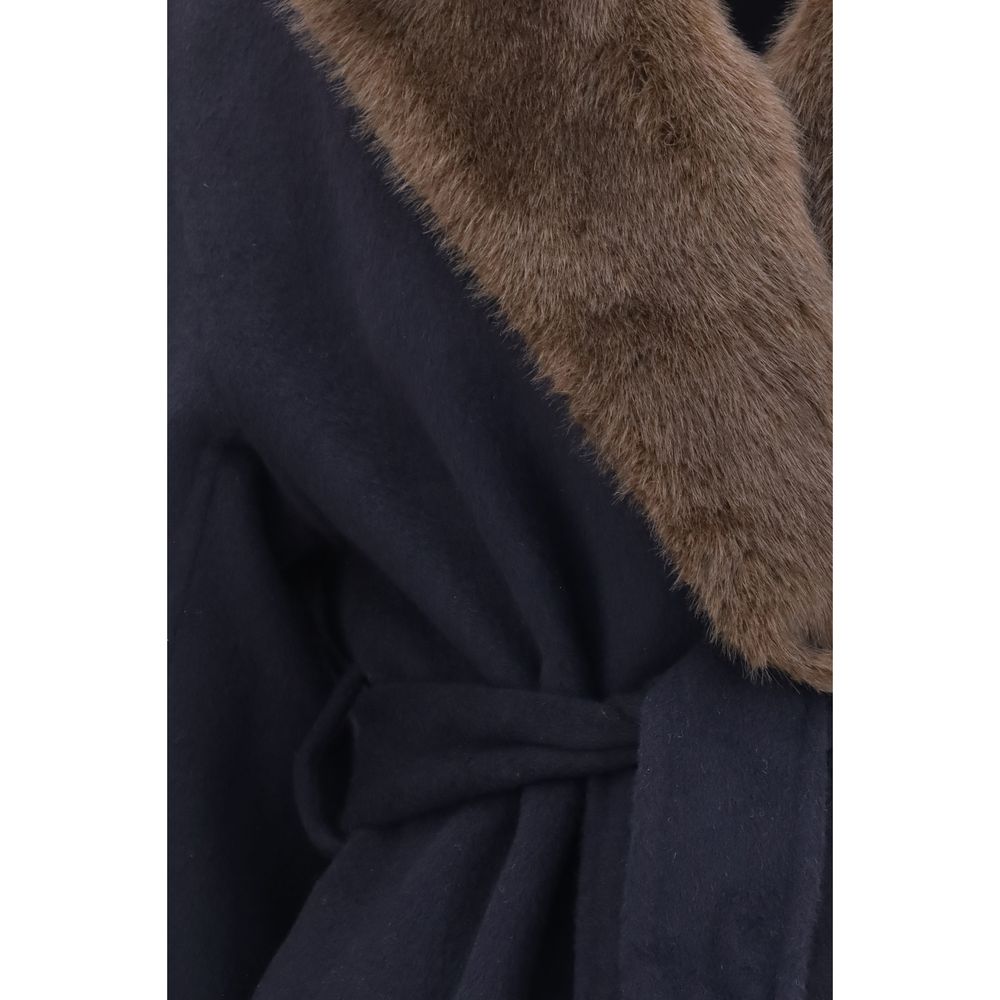 P.A.R.O.S.H. Blauer Wollmantel Oves Aries