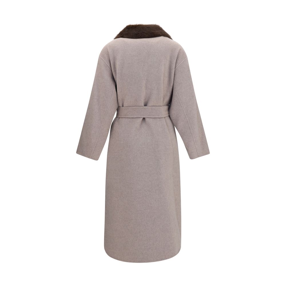 P.A.R.O.S.H. Beige Wollmantel Oves Aries