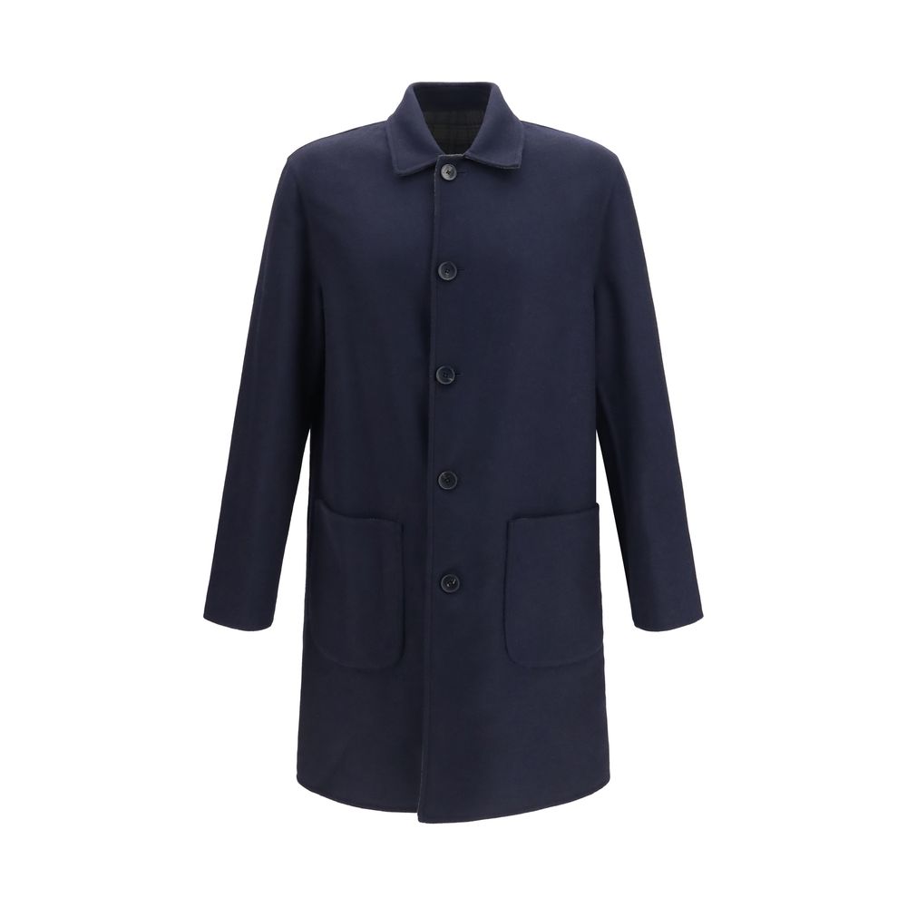 Etro Blauer Wollmantel Oves Aries