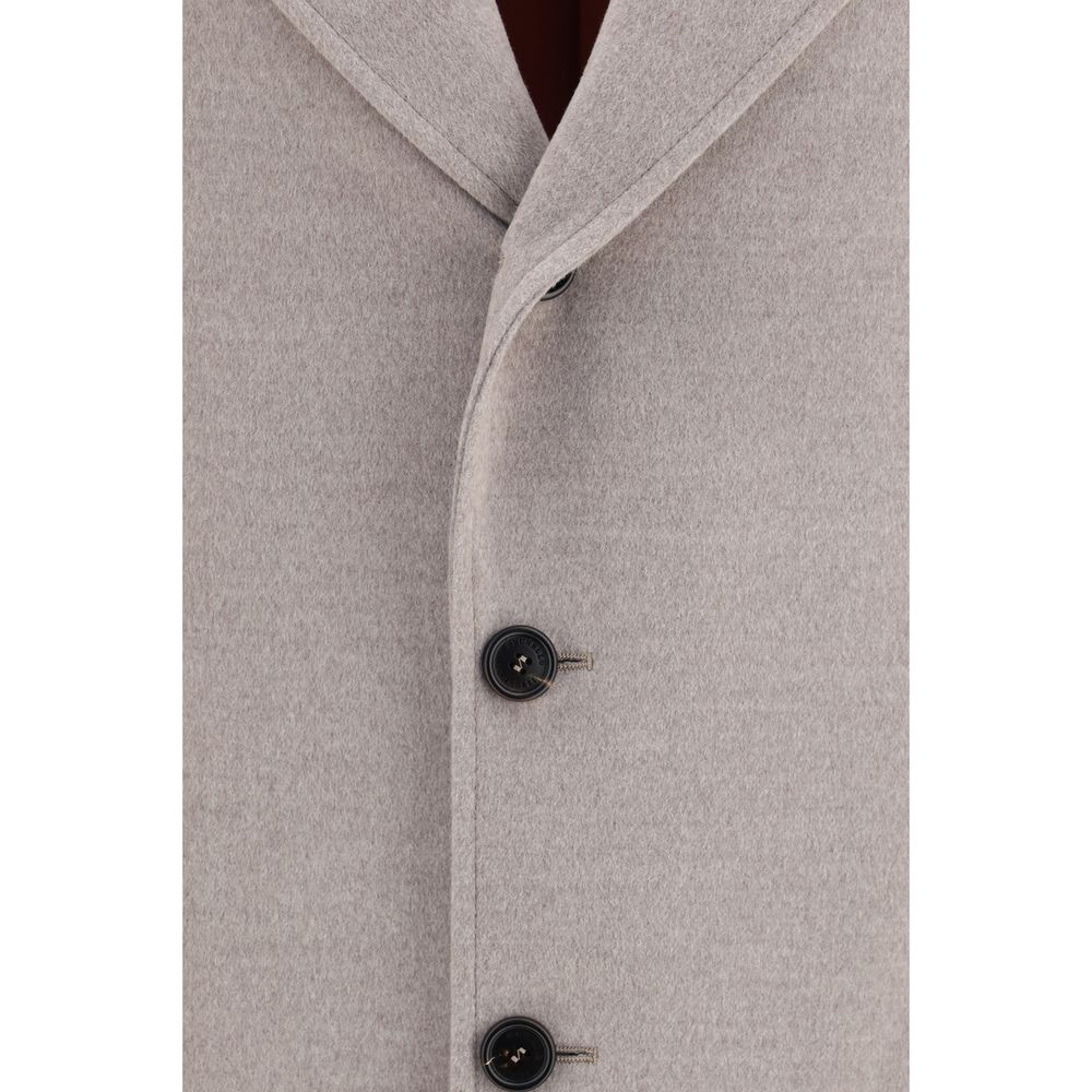 Brunello Cucinelli Beige Wollmantel Oves Aries
