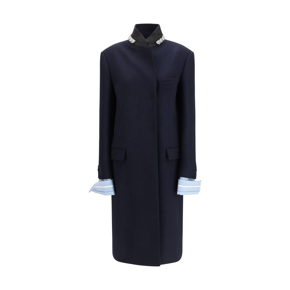 Prada Blauer Wollmantel Oves Aries