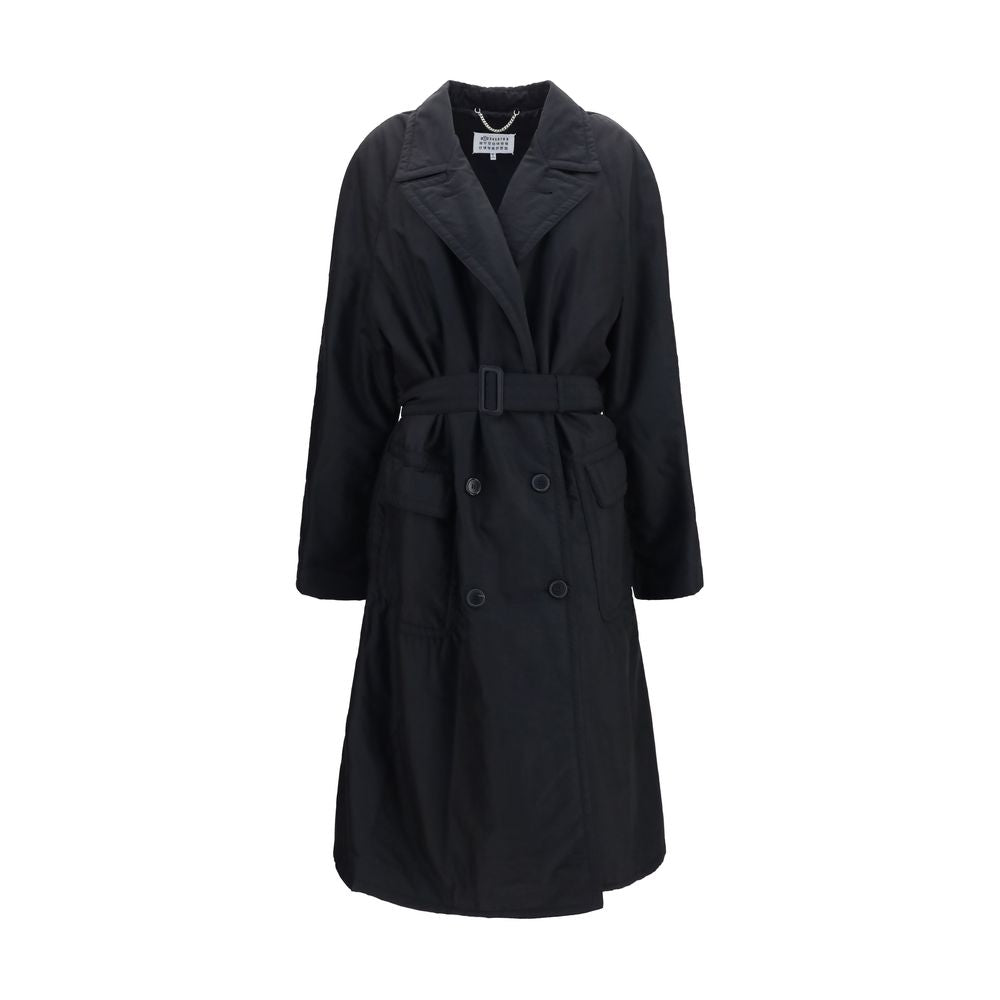 Maison Margiela Schwarzer Wollmantel Oves Aries