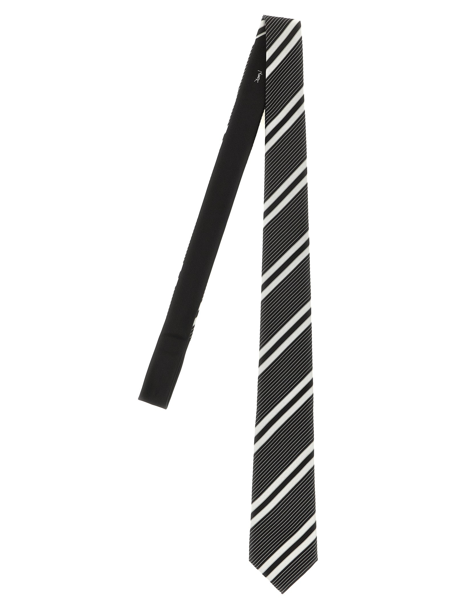 Saint Laurent Zweifarbige Seidenkrawatte