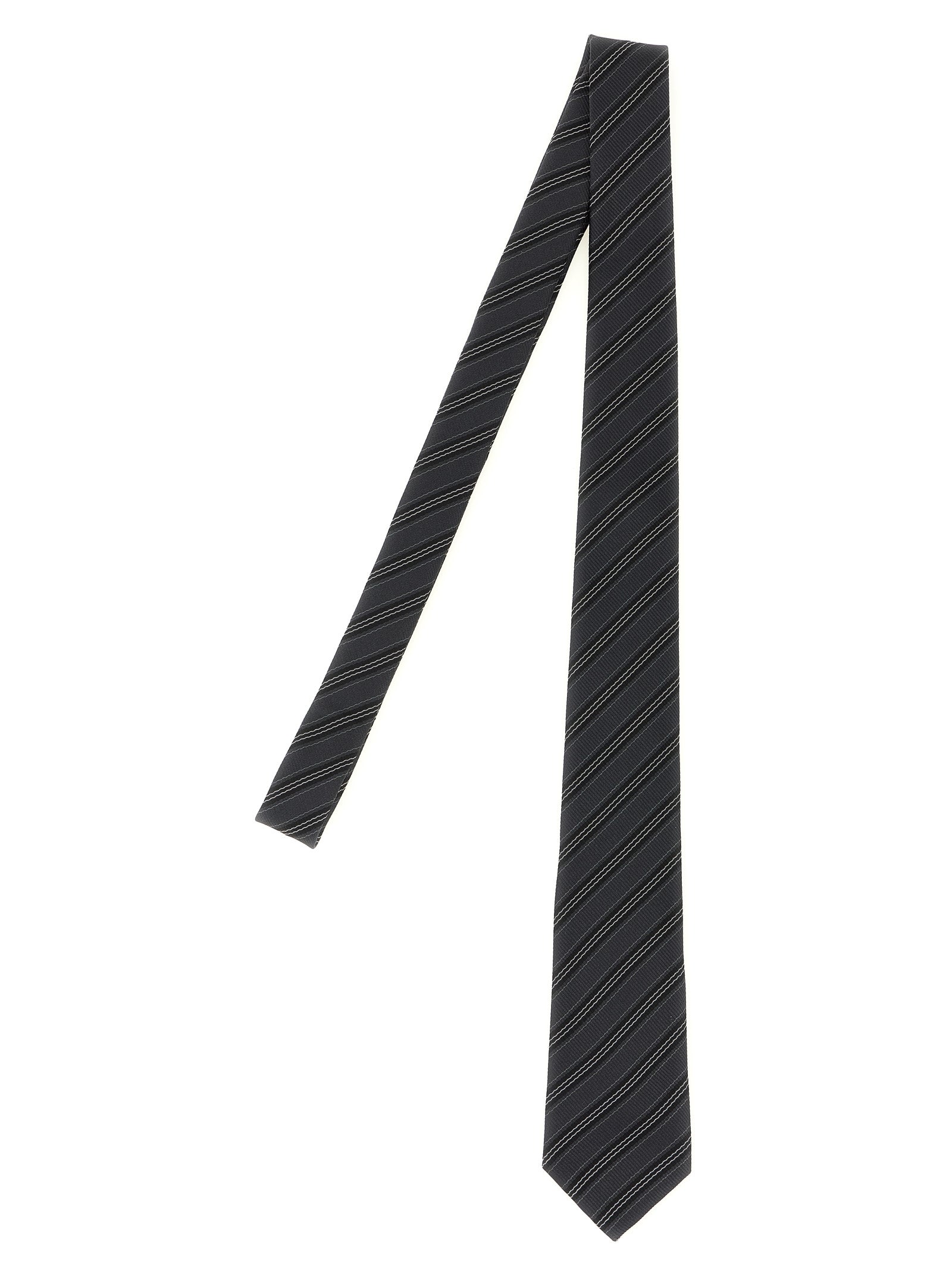 Saint Laurent Graue Seidenkrawatte
