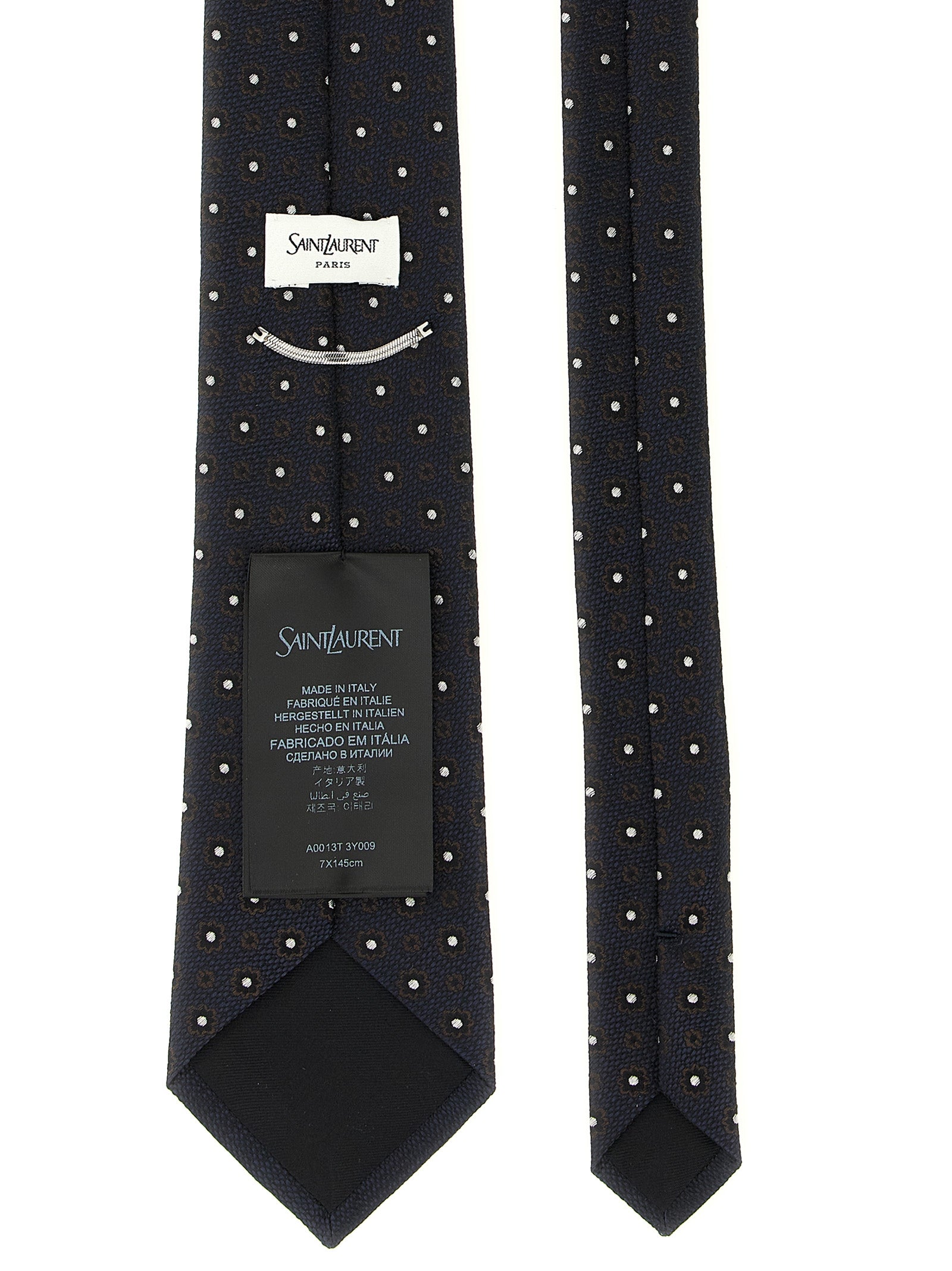 Saint Laurent Blaue Seidenkrawatte