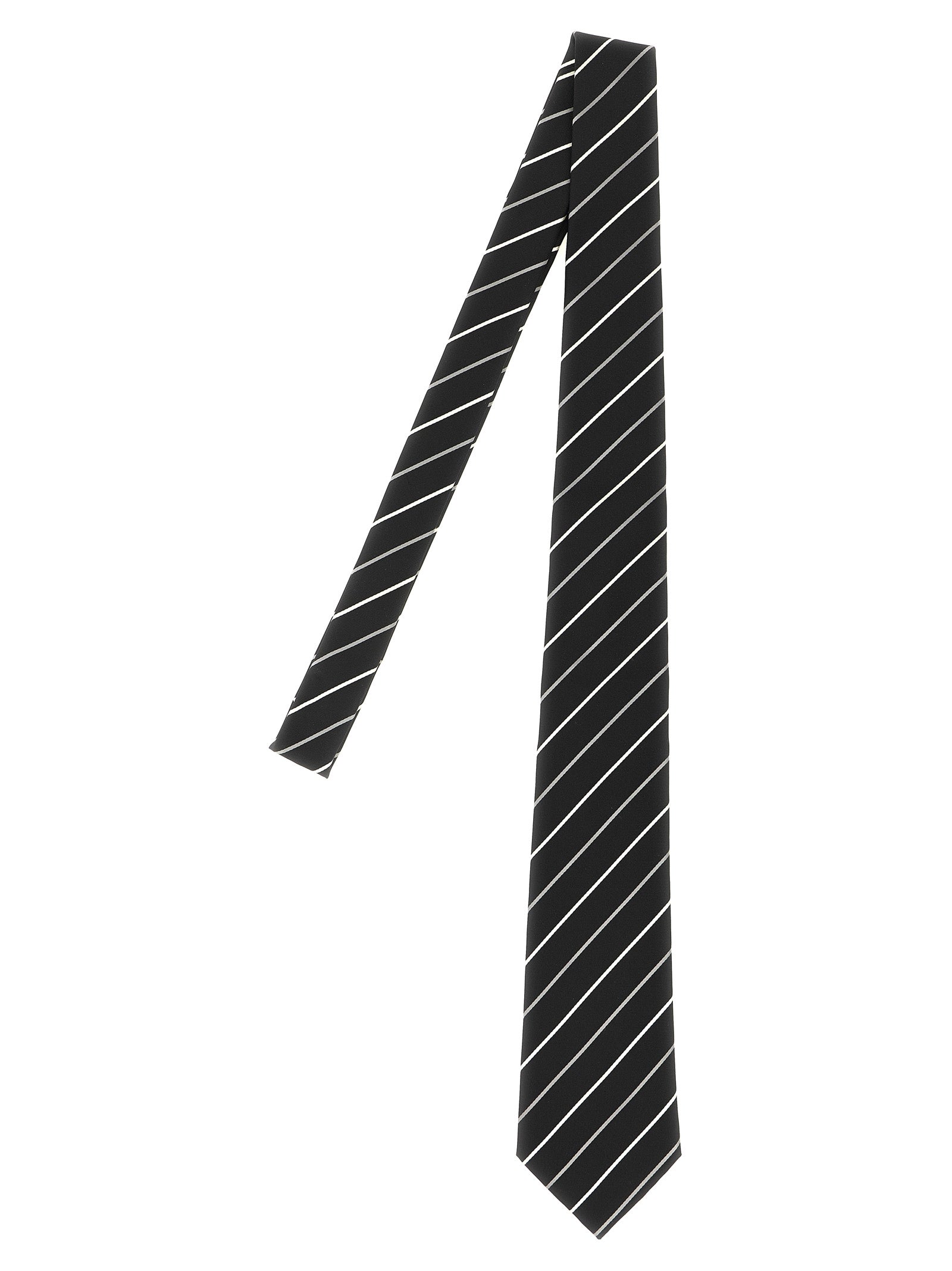 Saint Laurent Schwarze Seidenkrawatte