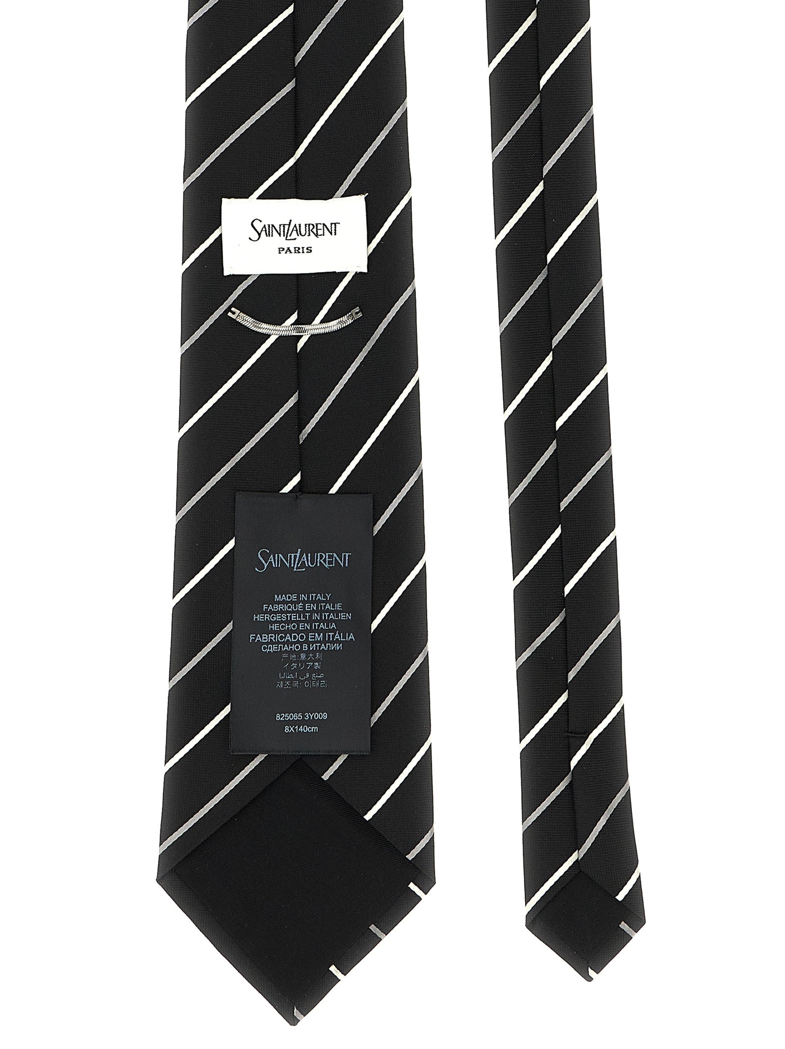 Saint Laurent Schwarze Seidenkrawatte