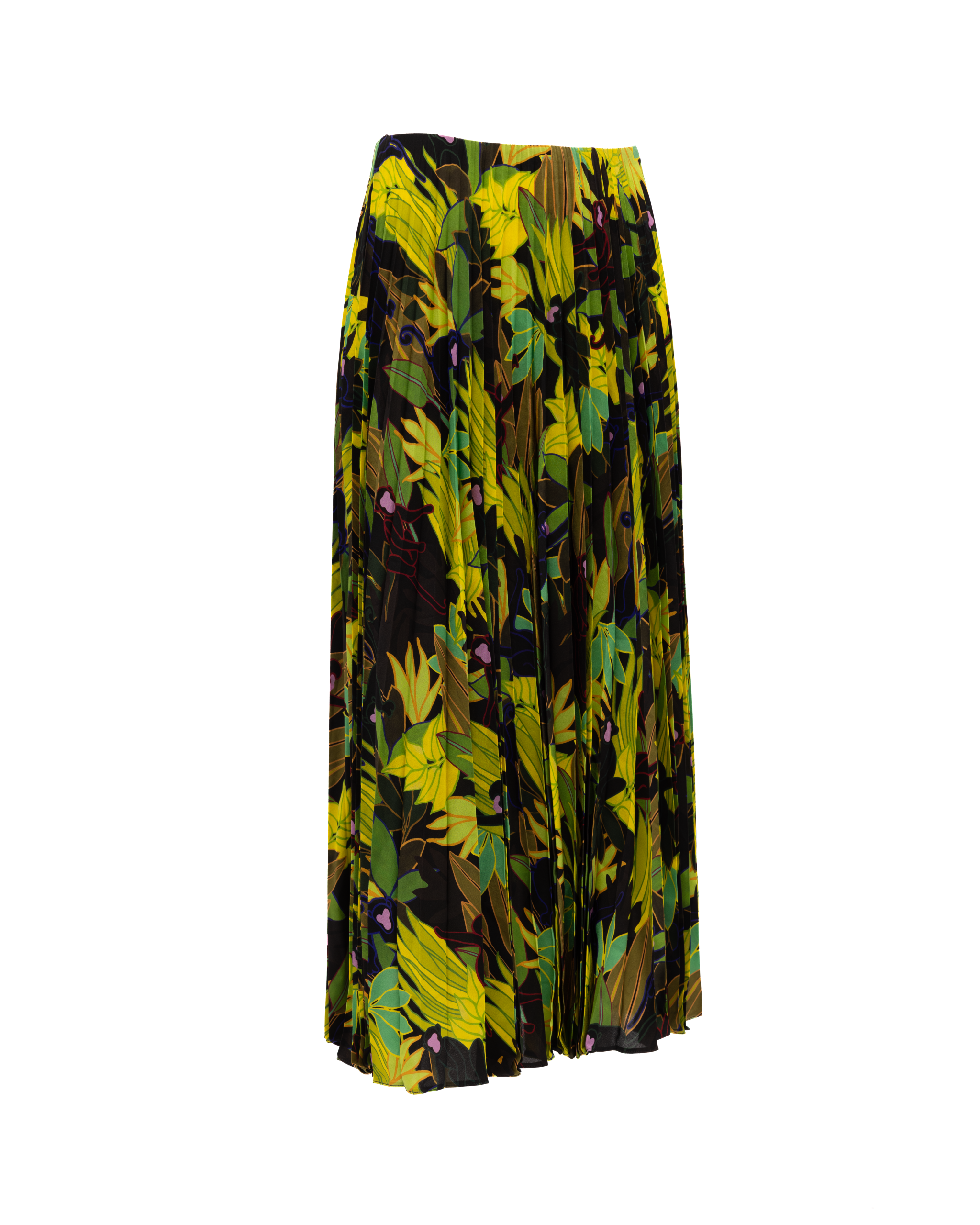 Valentino Garavani Faltenrock mit grünem Print