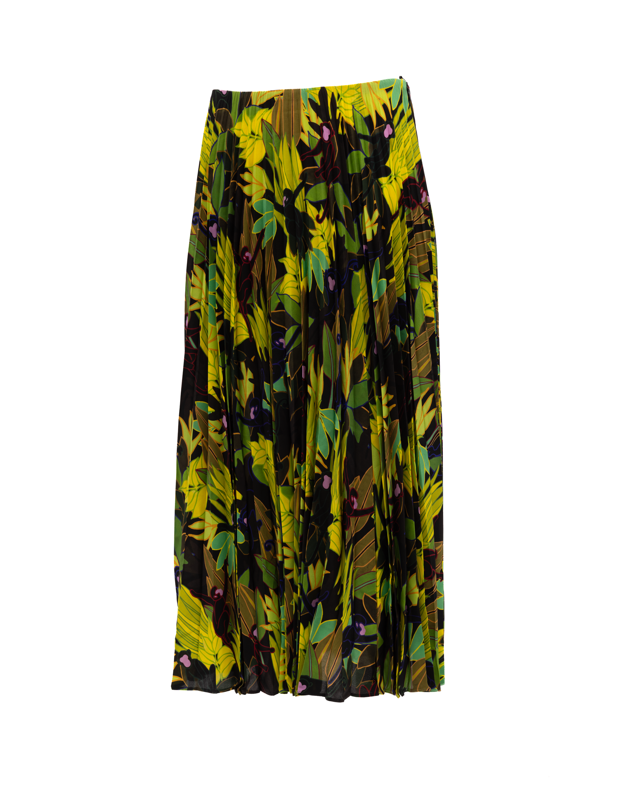 Valentino Garavani Faltenrock mit grünem Print