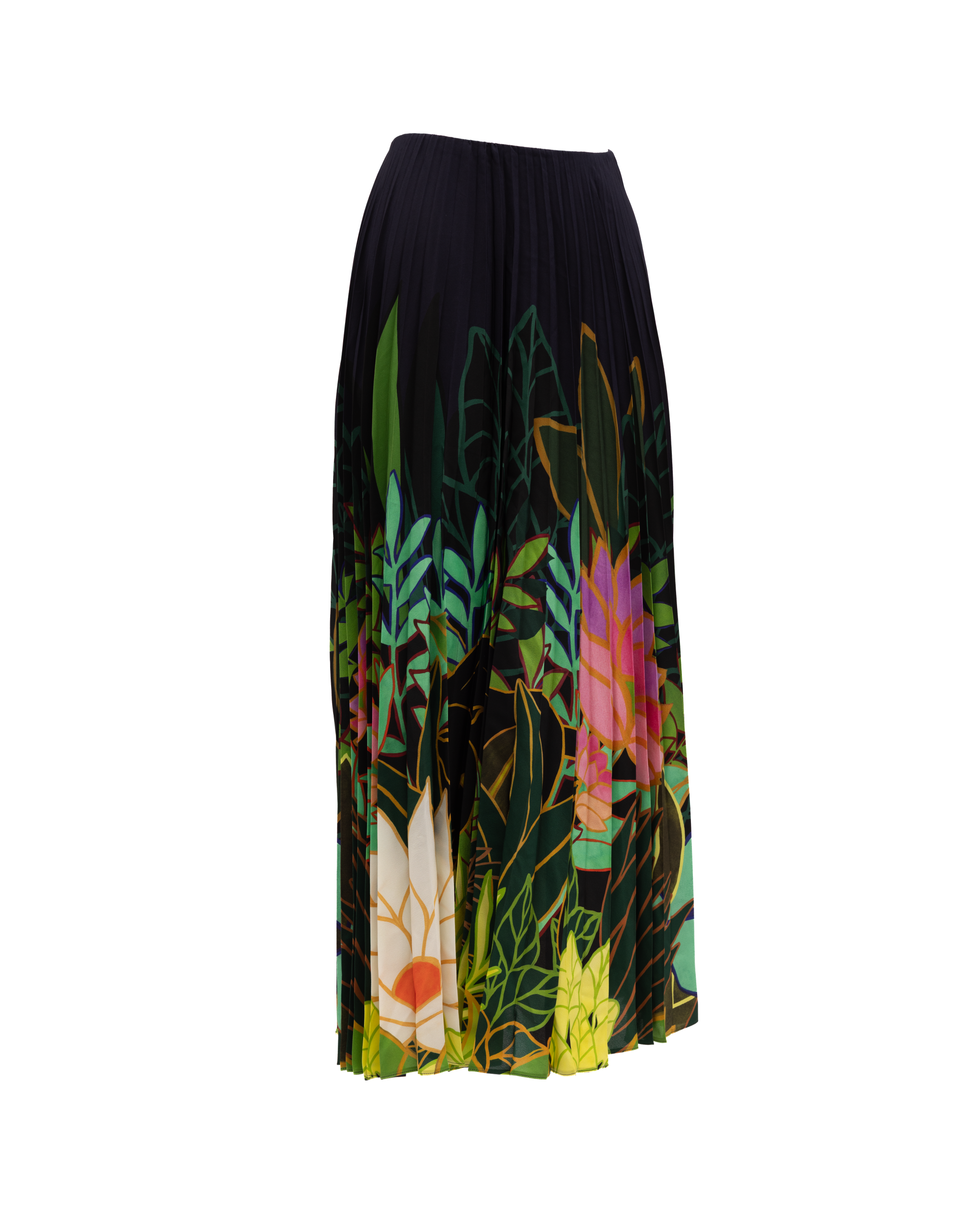 Valentino Garavani Maxi-Rock mit Blumenprint und Falten