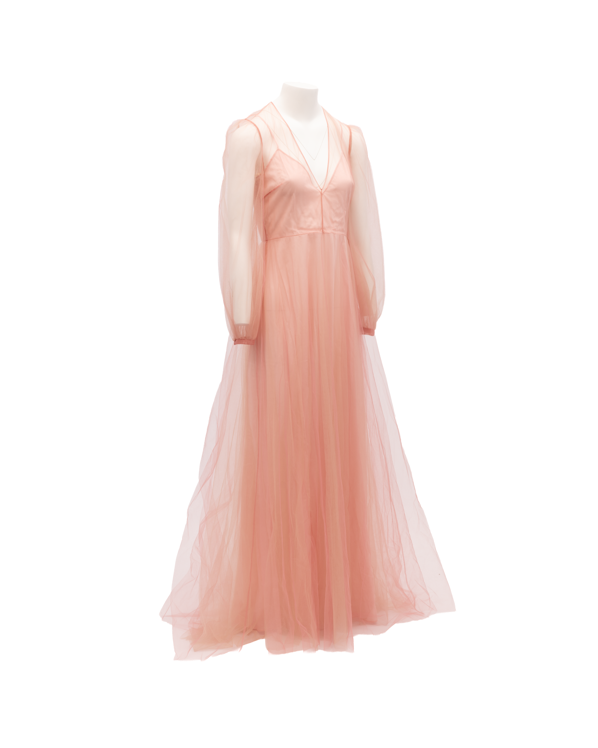 Valentino Garavani Pfirsichfarbenes Abendkleid