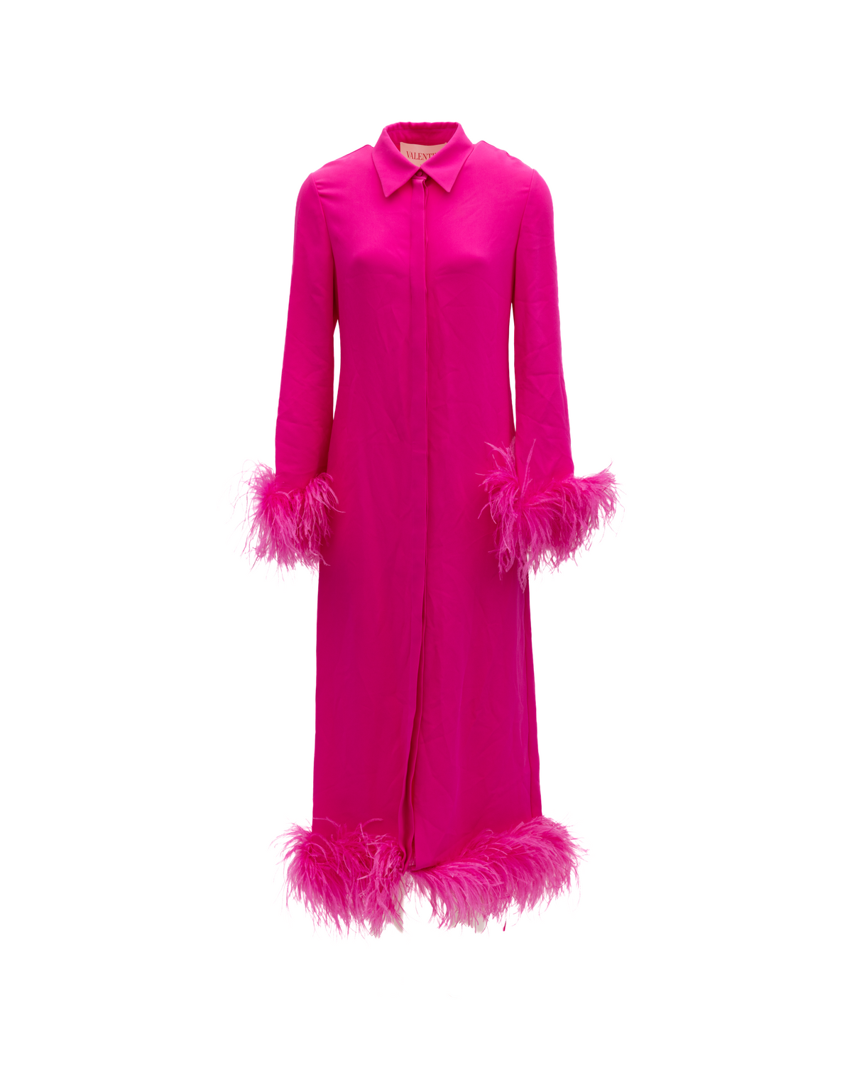 Valentino Garavani Kleid mit rosa Federbesatz