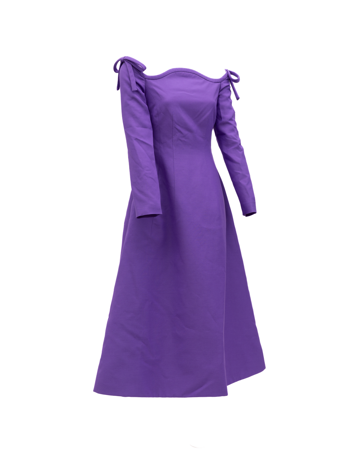 Valentino Garavani Violettes Kleid mit Carmen-Ausschnitt