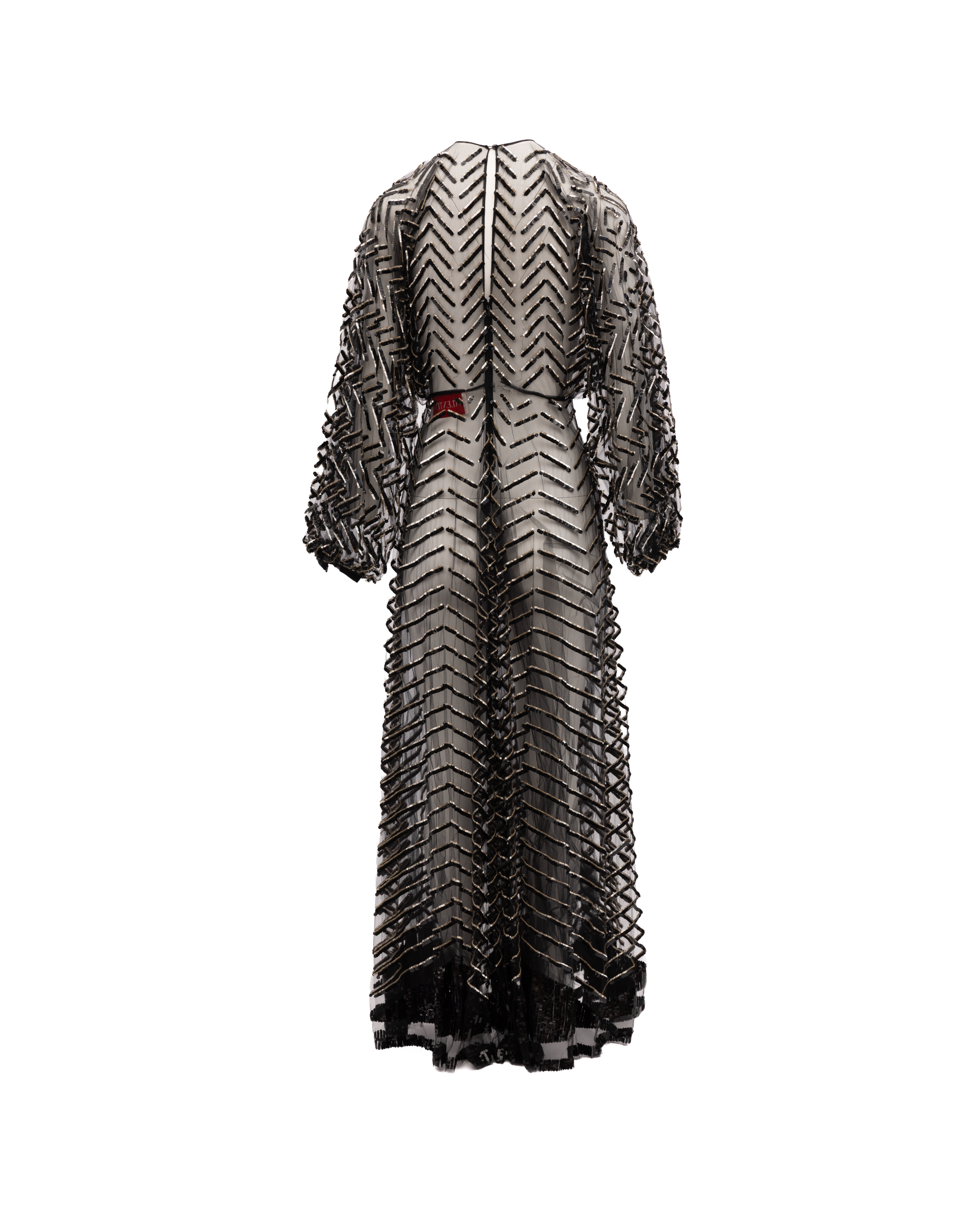 Valentino Garavani Schwarzes Abendkleid mit Stickerei