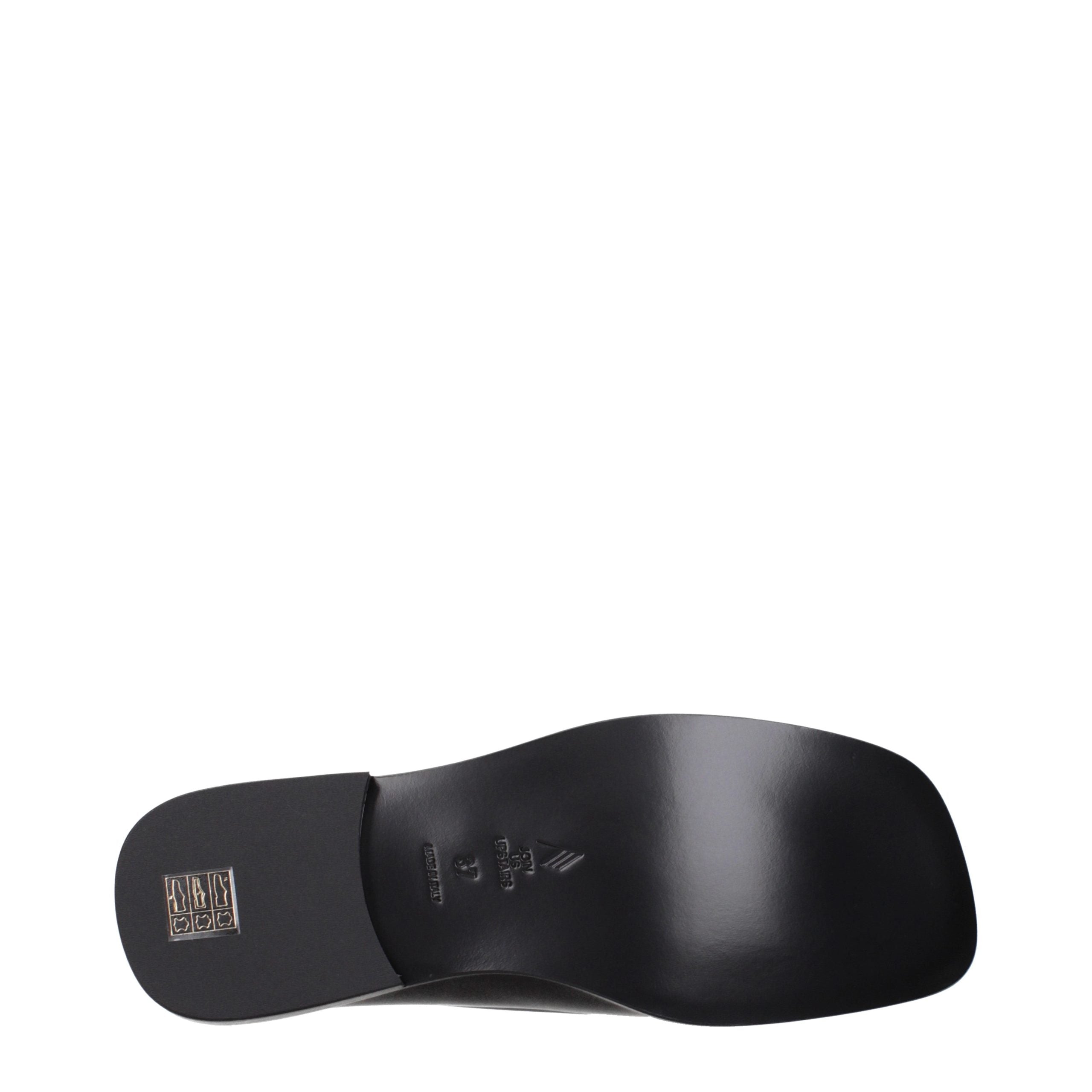 The Attico Schwarze Leder Loafer zum Hineinschlüpfen