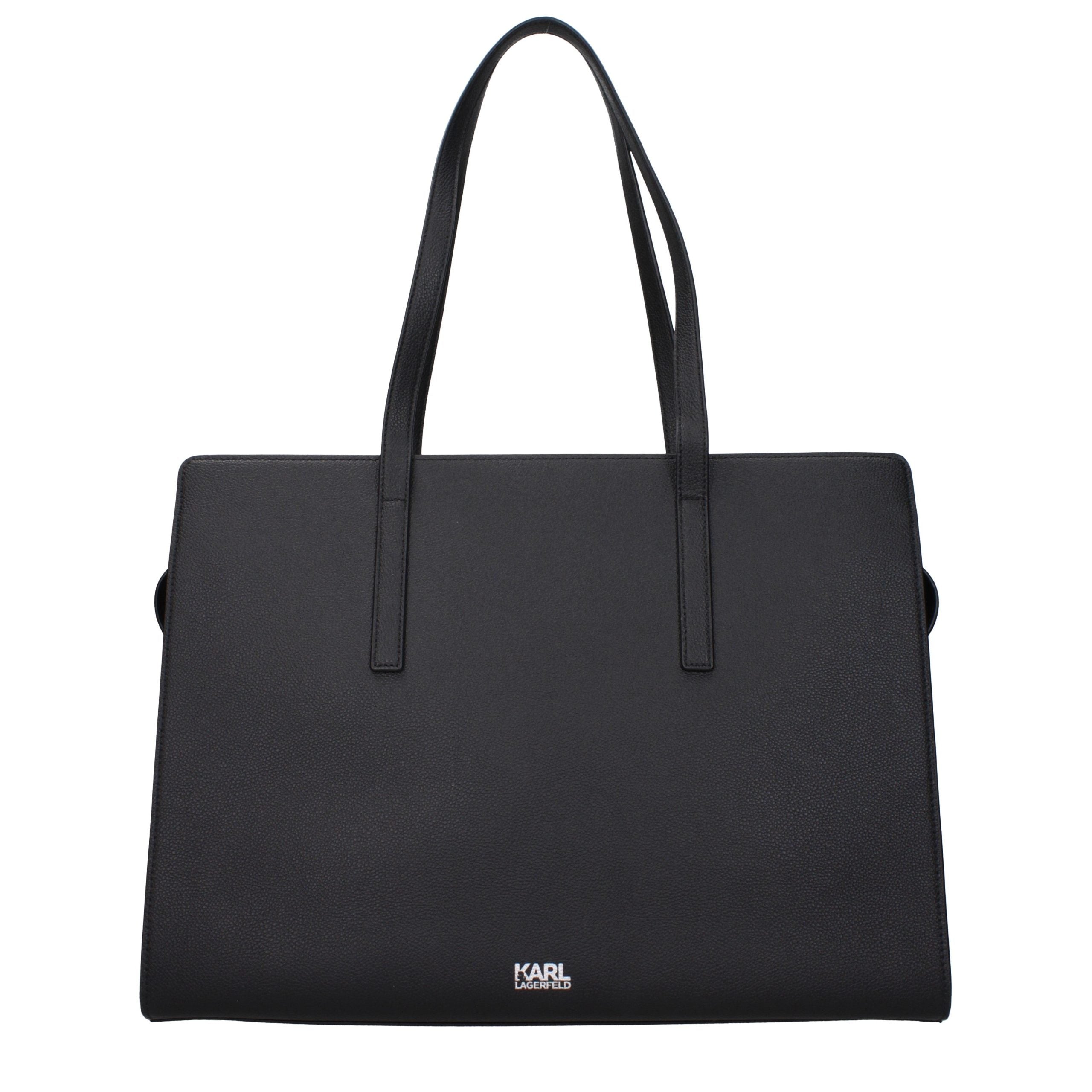 Karl Lagerfeld Schwarze Leder Umhängetasche