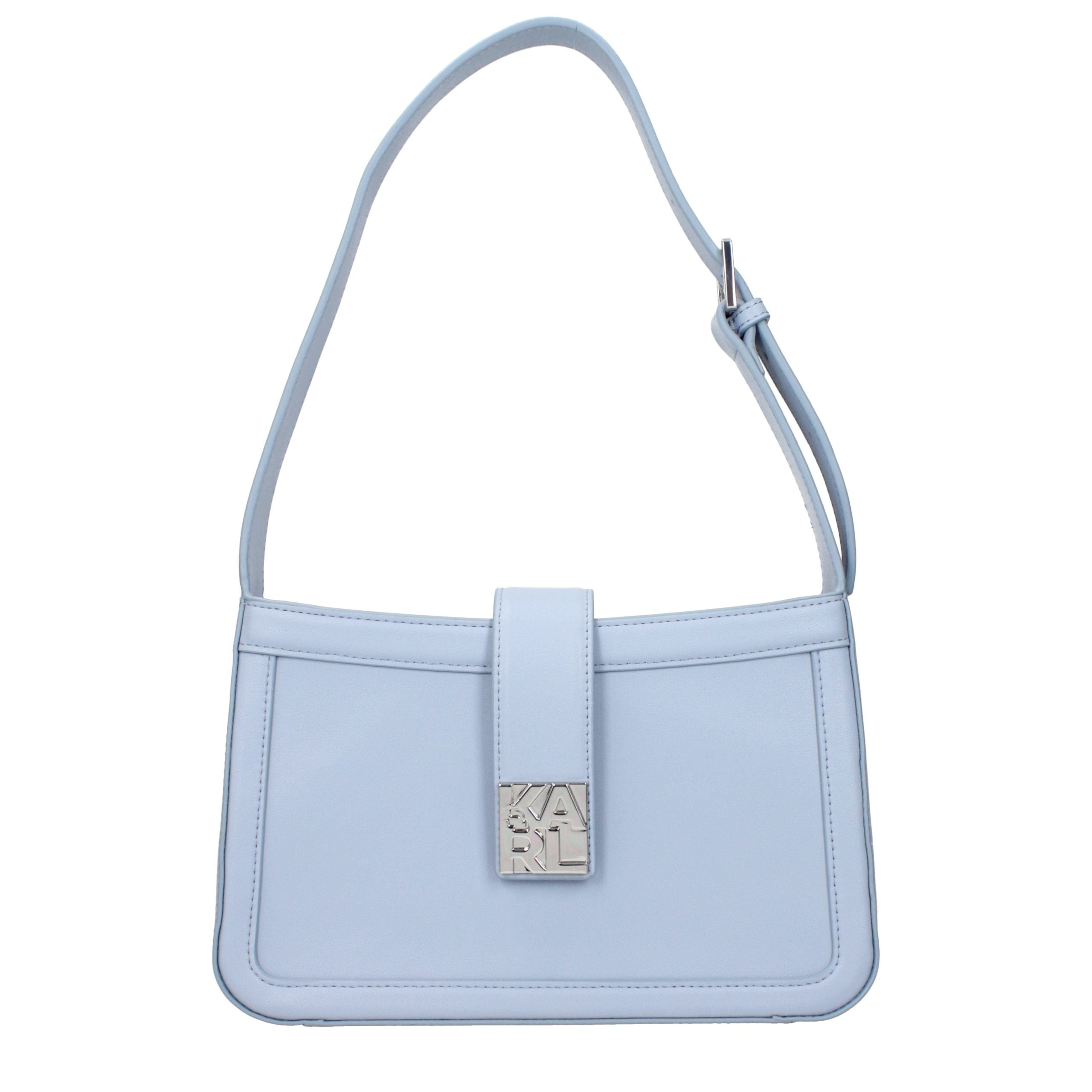 Karl Lagerfeld Hellblaue Leder-Umhängetasche