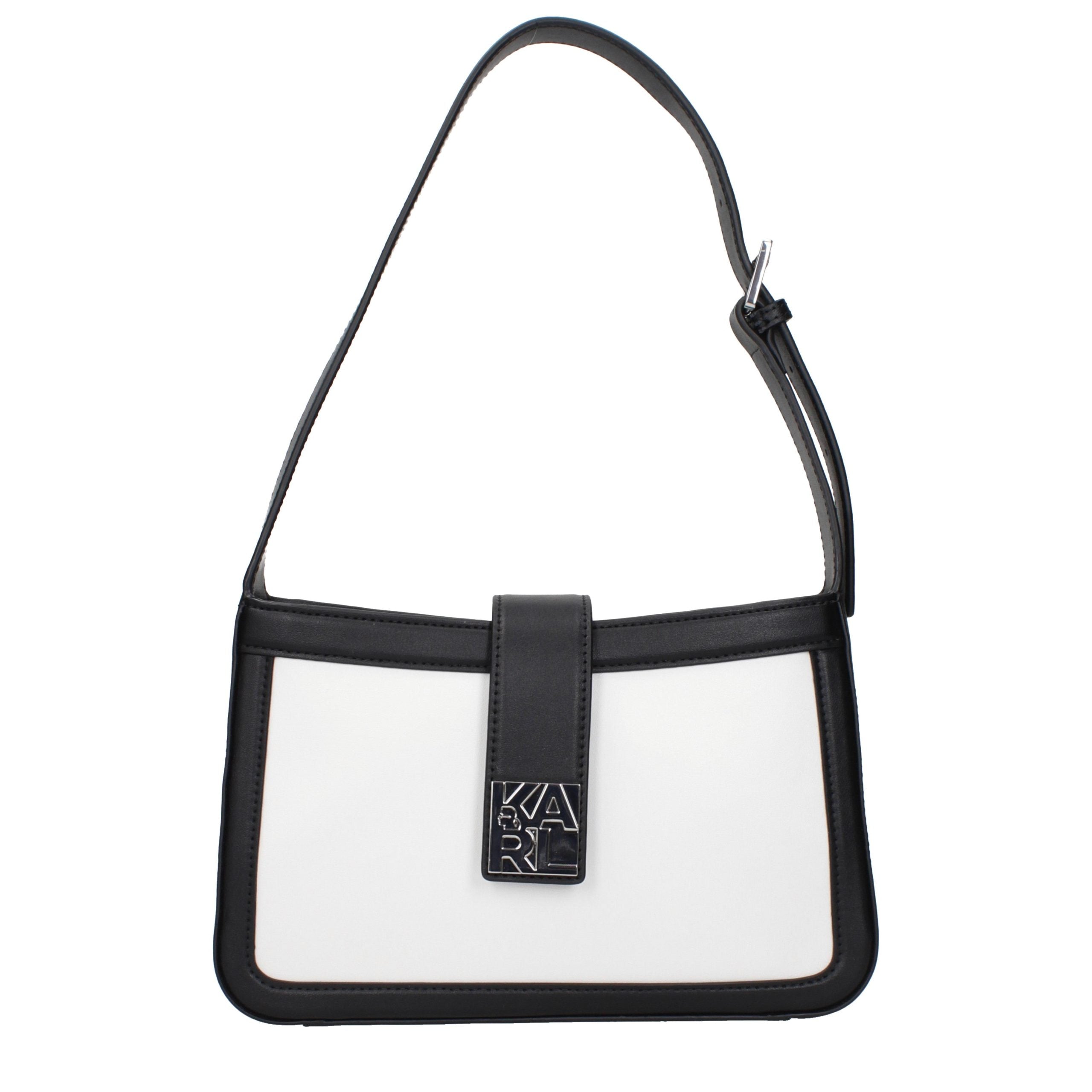 Karl Lagerfeld Weiße Leder Schultertasche