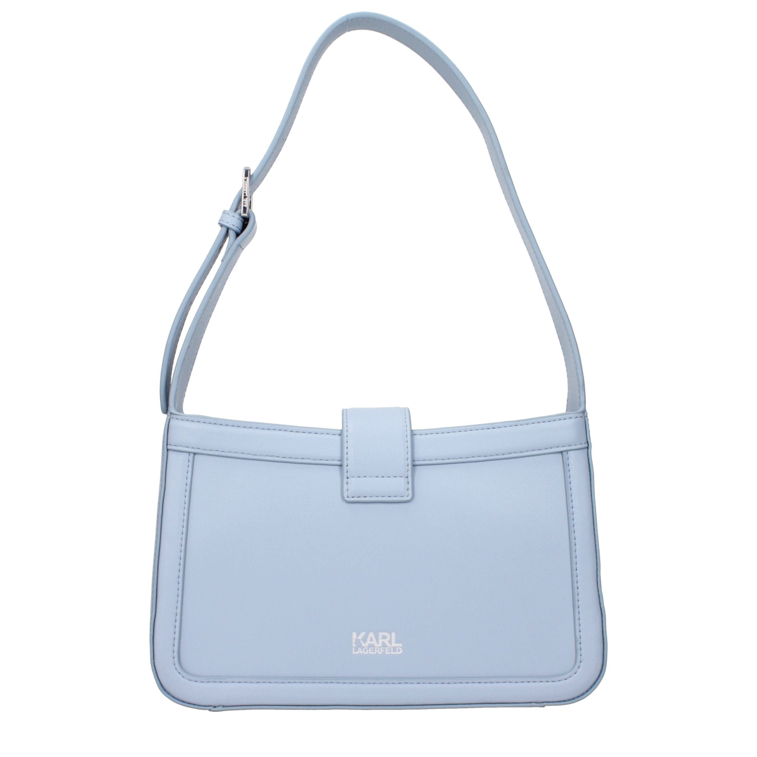 Karl Lagerfeld Hellblaue Leder-Umhängetasche