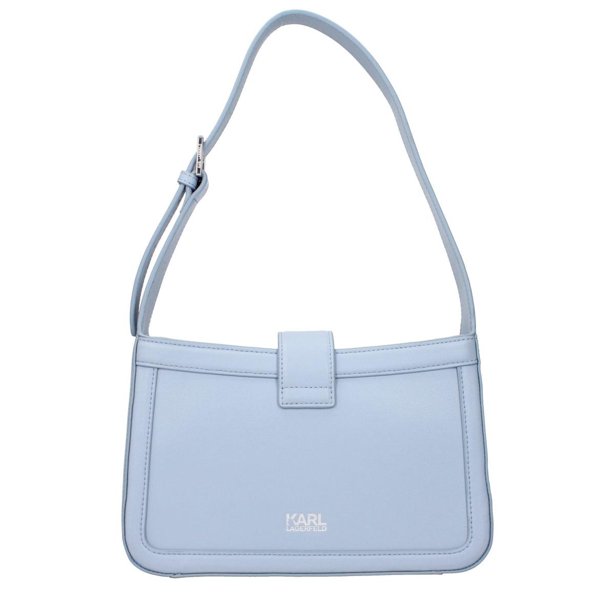Karl Lagerfeld Hellblaue Leder-Umhängetasche