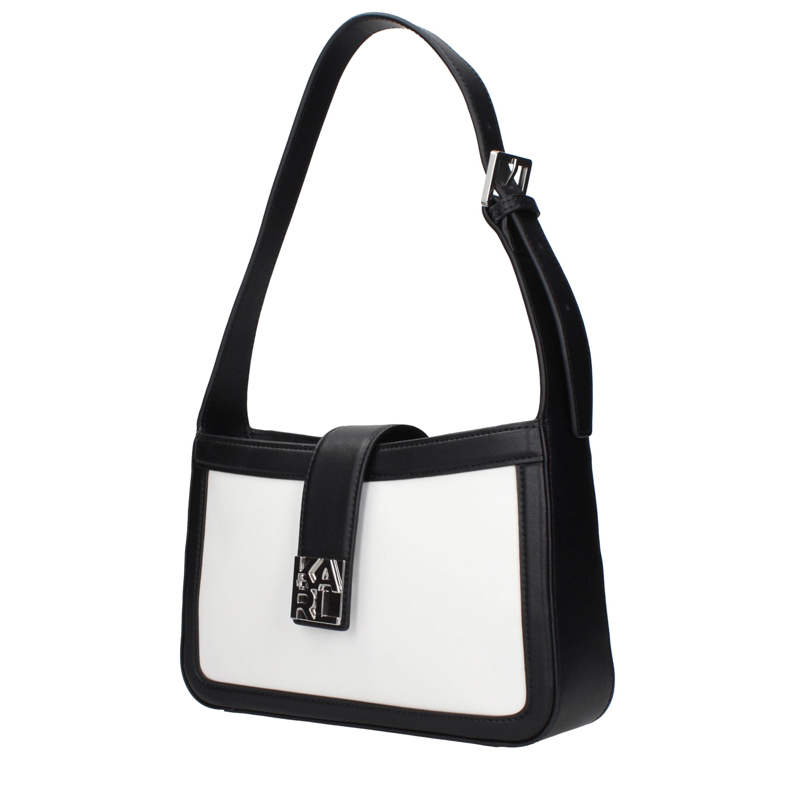 Karl Lagerfeld Weiße Leder Schultertasche