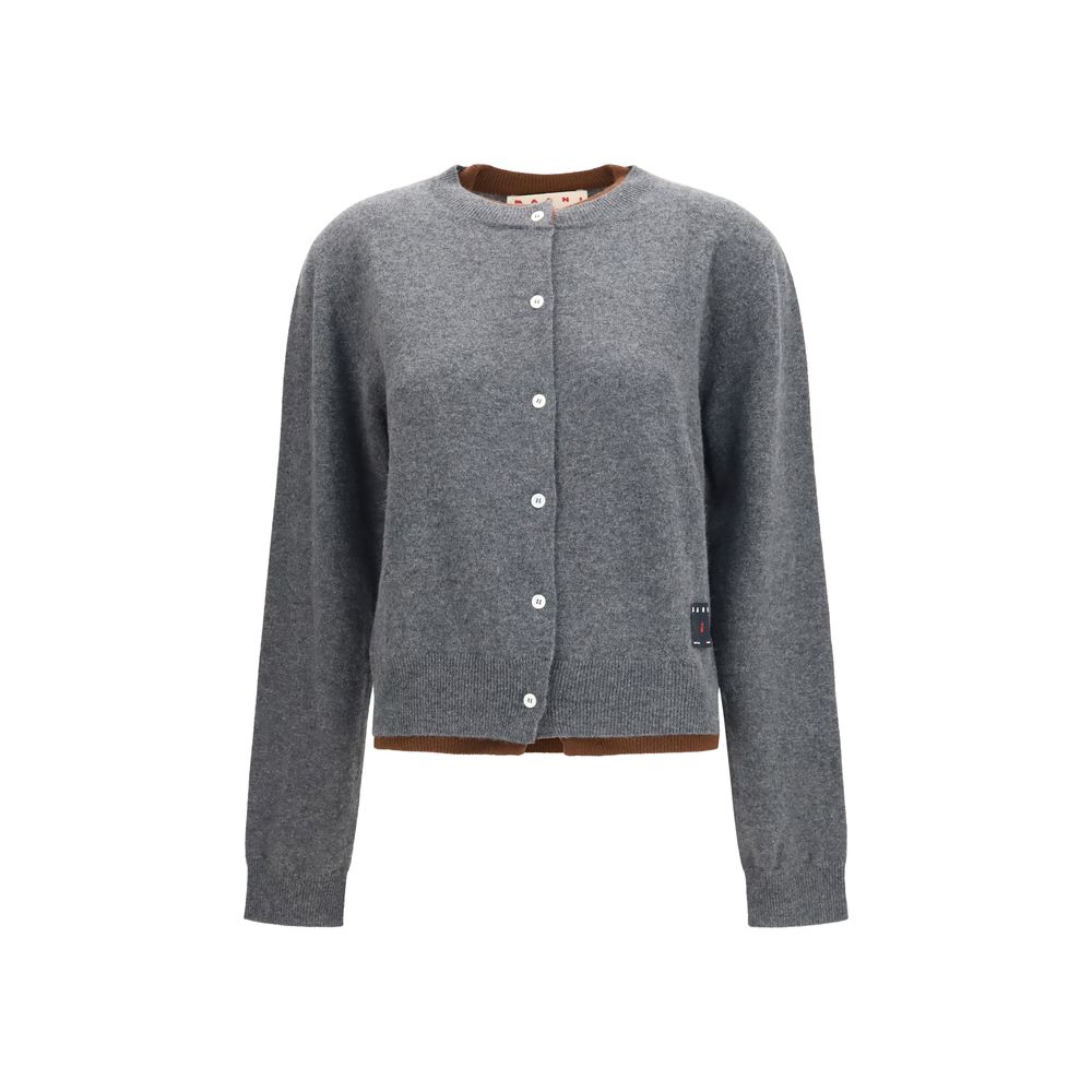 Marni Grauer Kaschmir-Strickjacke
