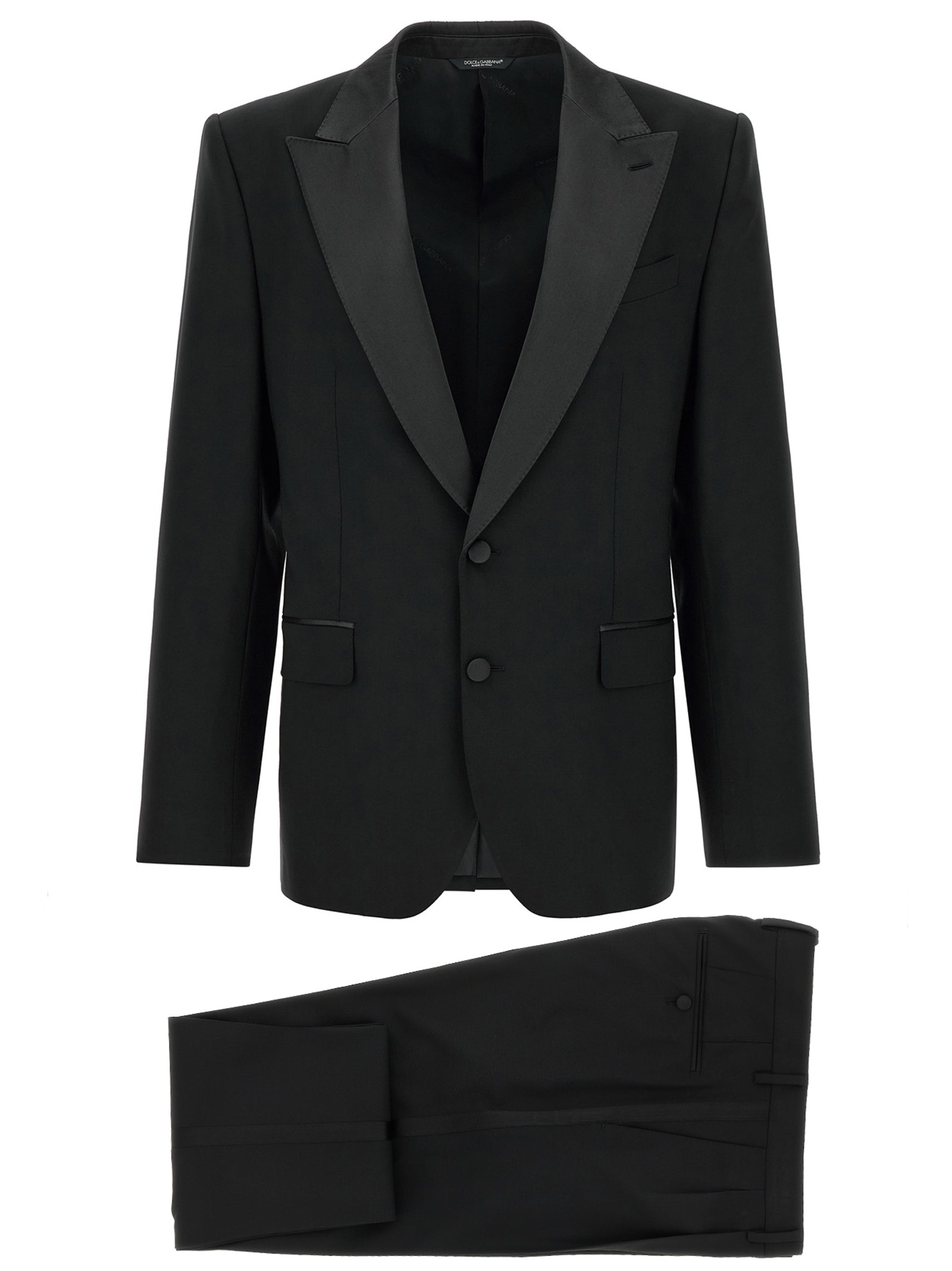 Dolce & Gabbana Schwarzer Zweiteiler aus reiner Schurwolle